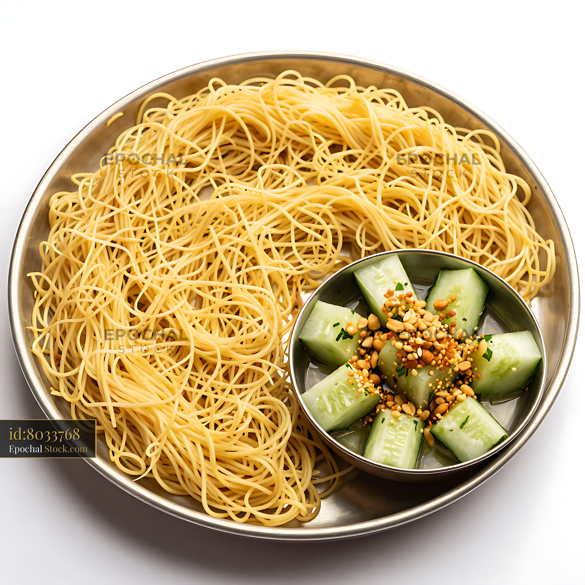 Kakdi Koshimbir Cucumber Salad with Noodles - stock photo