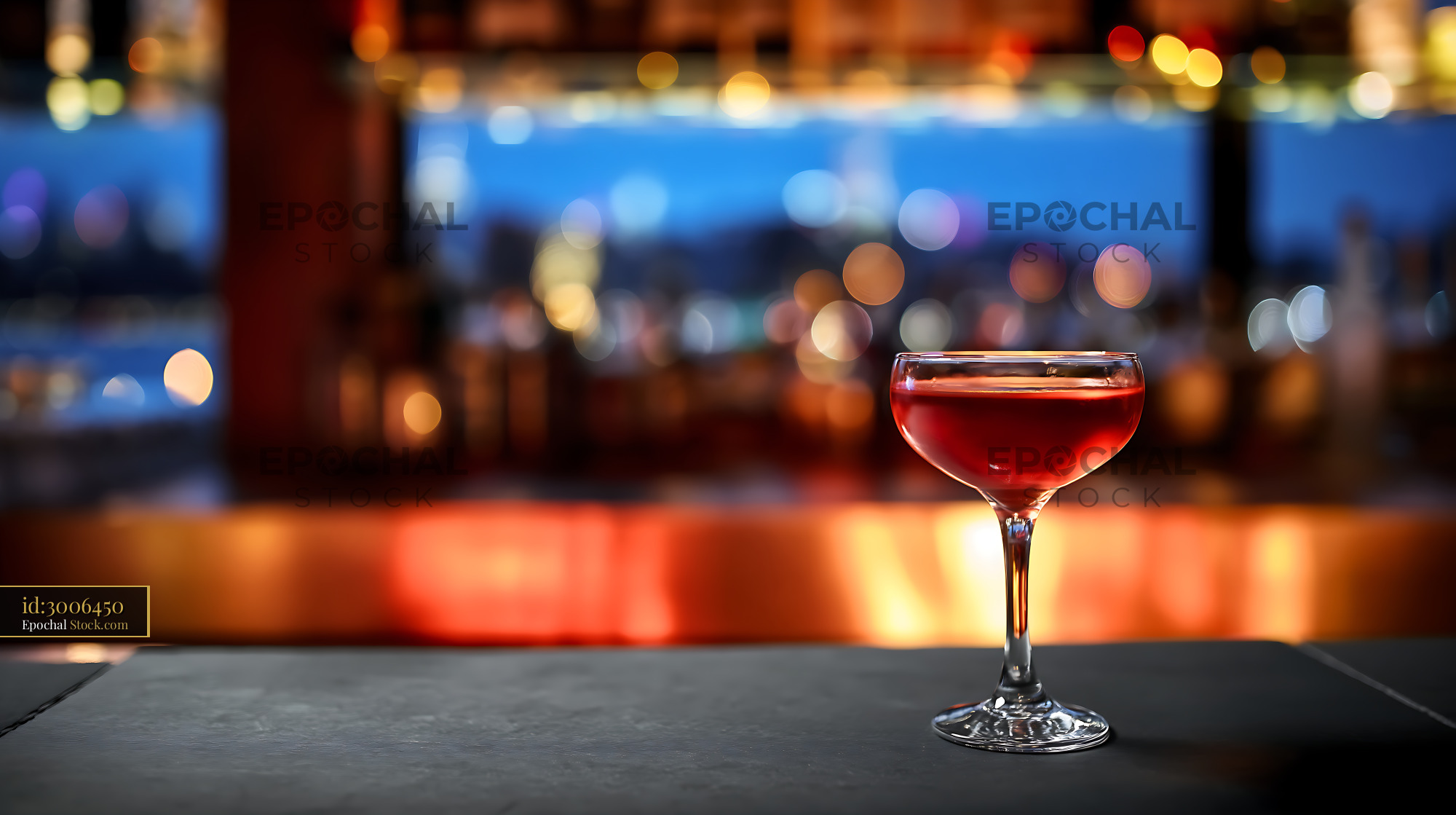 Bushwick Cocktail at Elegant Rooftop Bar - stock photo