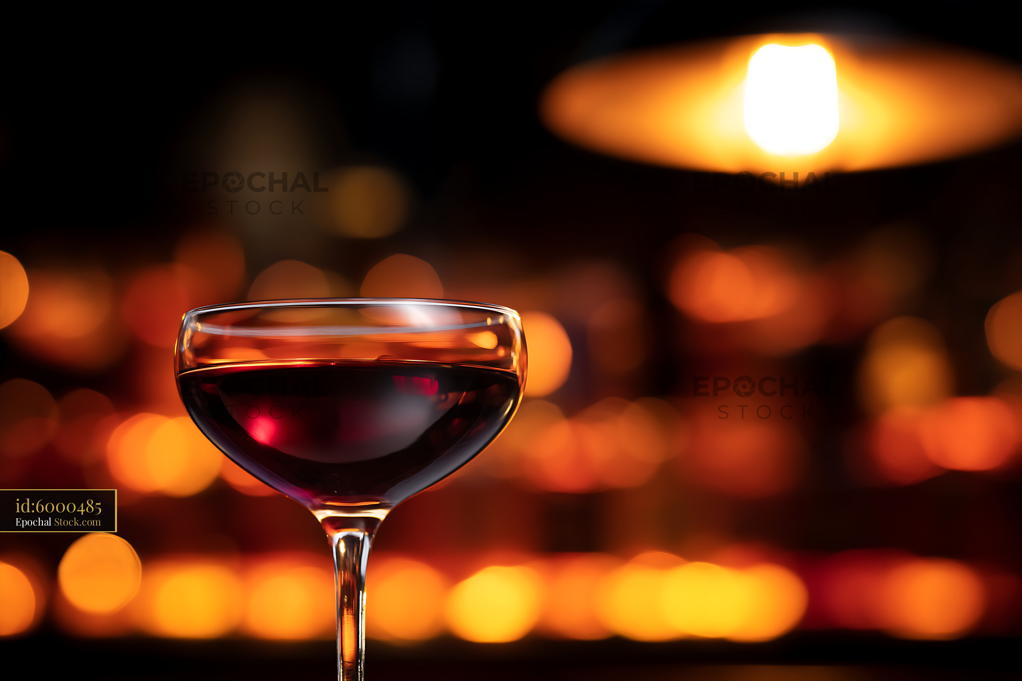 Bushwick Cocktail in Coupe Glass by Candlelight - stock photo