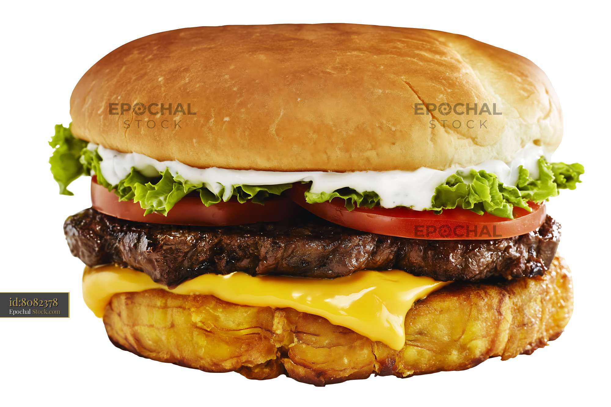 Gourmet Cheeseburger with Crispy Hash Brown Base - stock photo