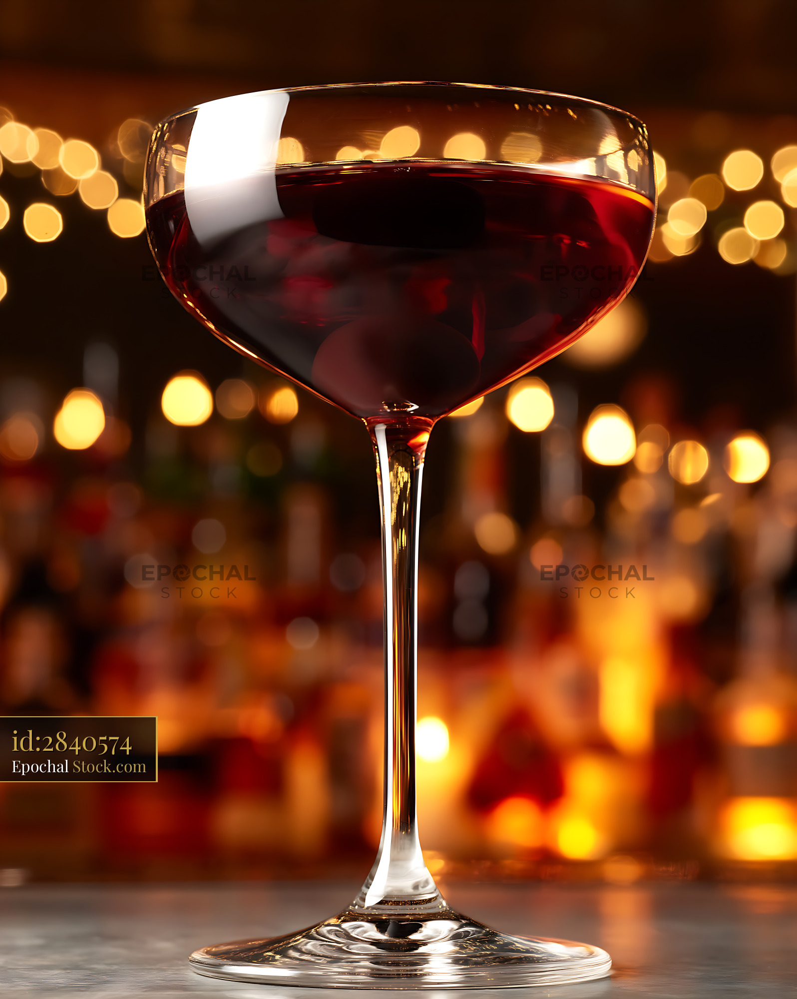 Bushwick Cocktail Red Drink Coupe Glass - stock photo