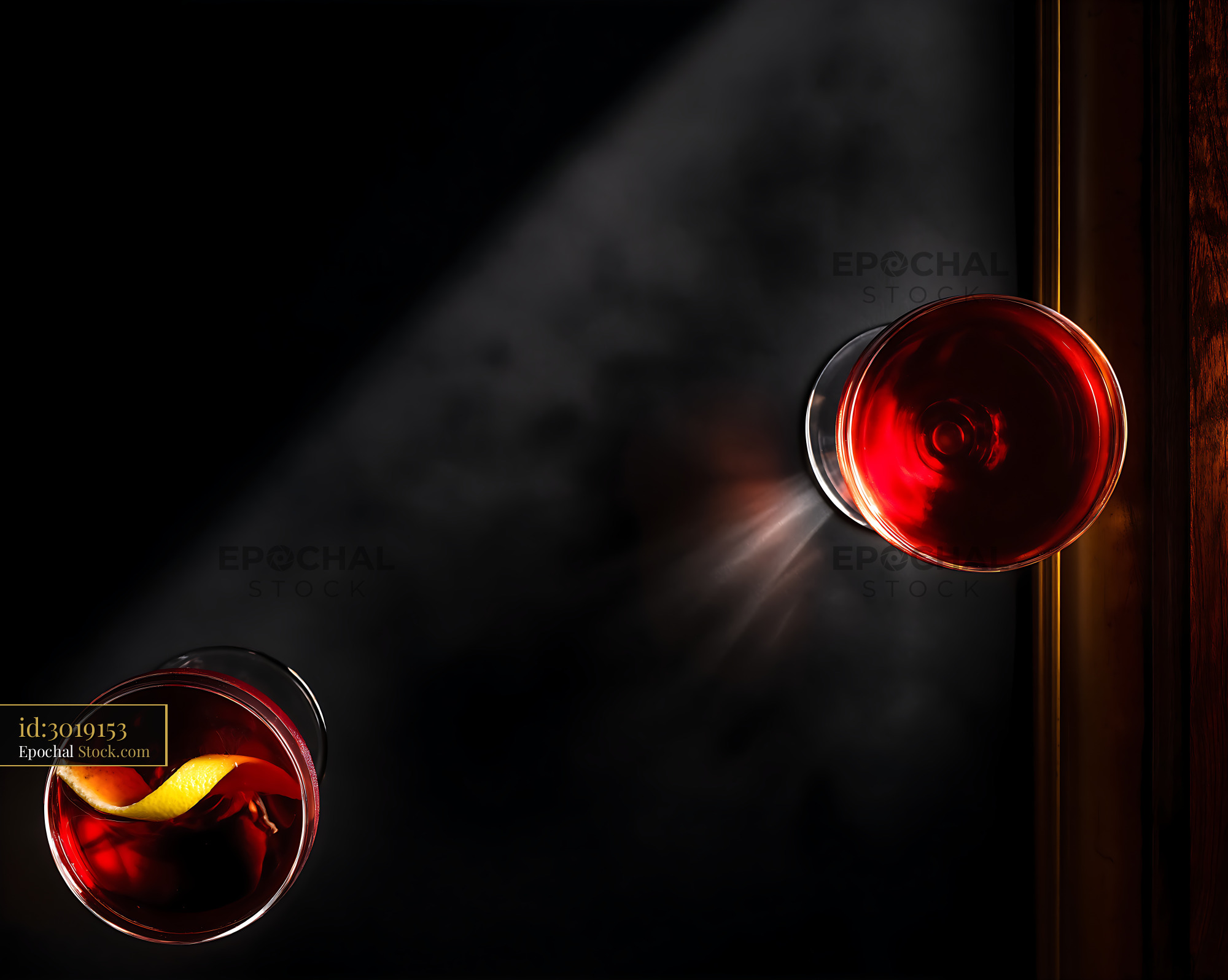 Saratoga Cocktail with Lemon Twist - stock photo