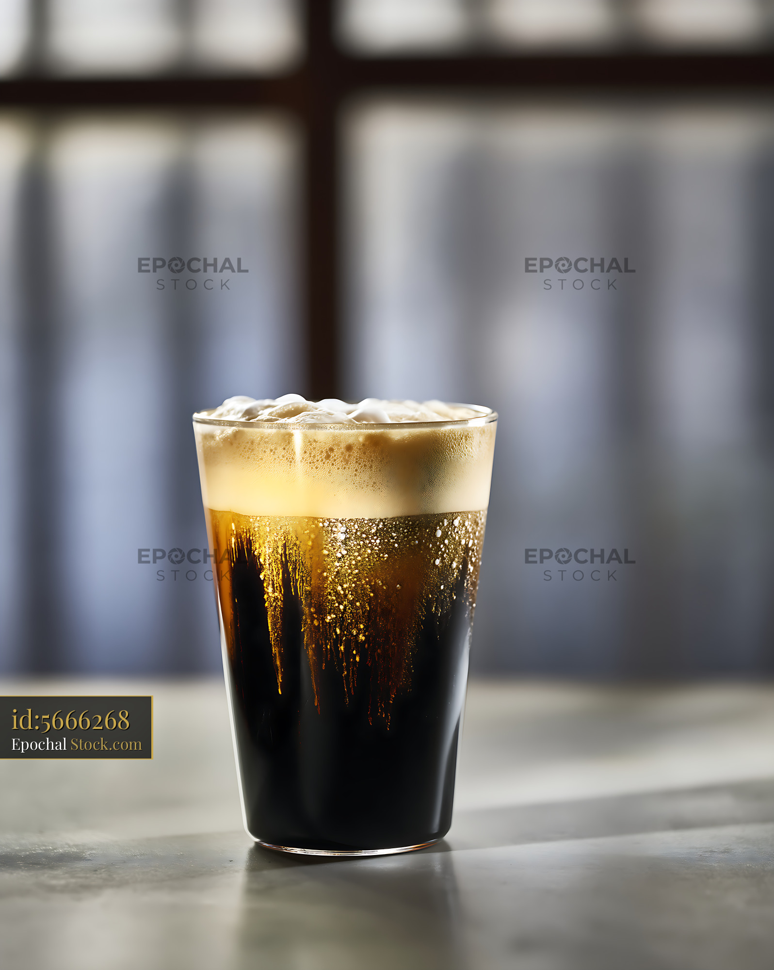 Nitro Caramel Coffee With Creamy Foam - stock photo