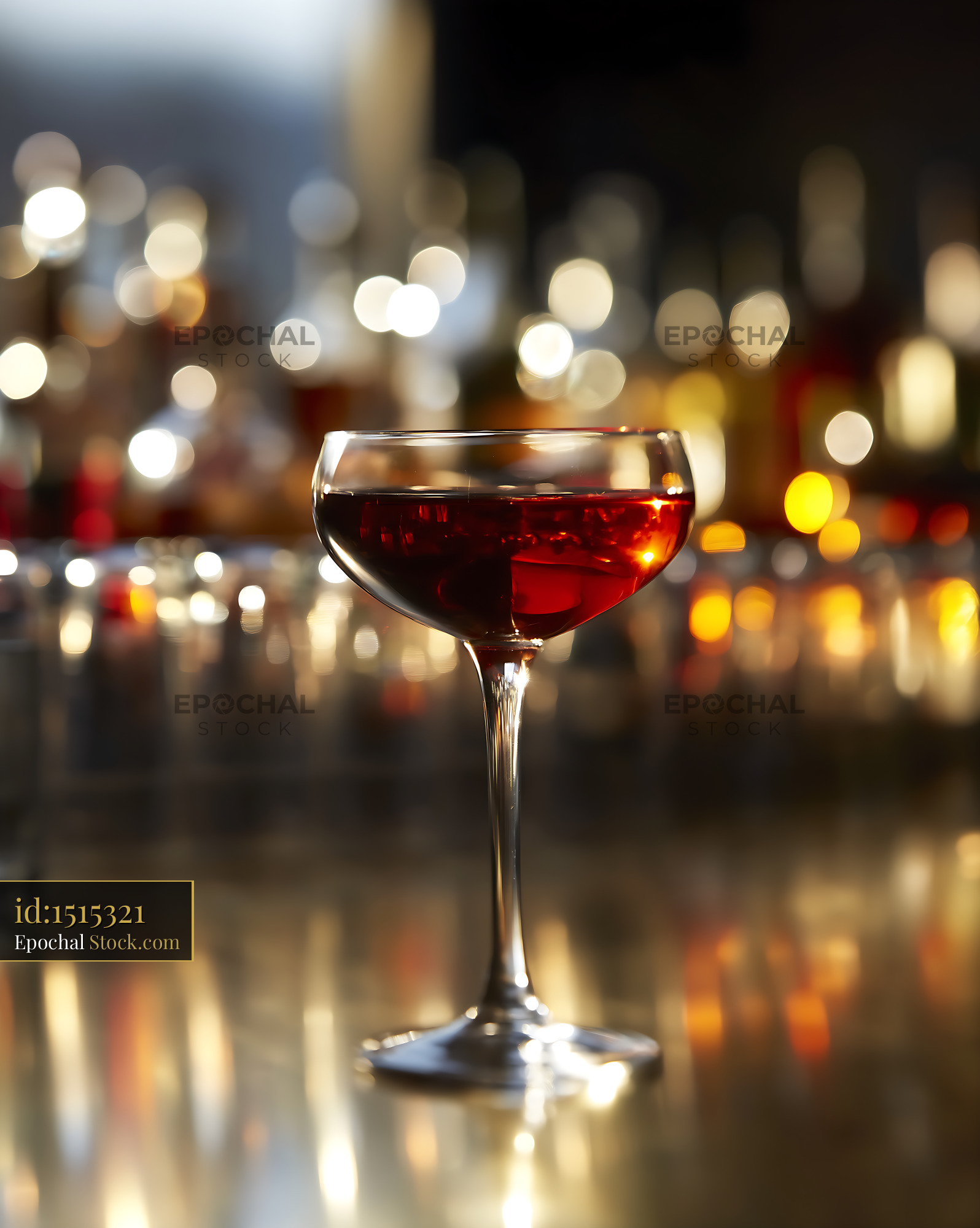 Bushwick Cocktail with Nighttime City Lights - stock photo