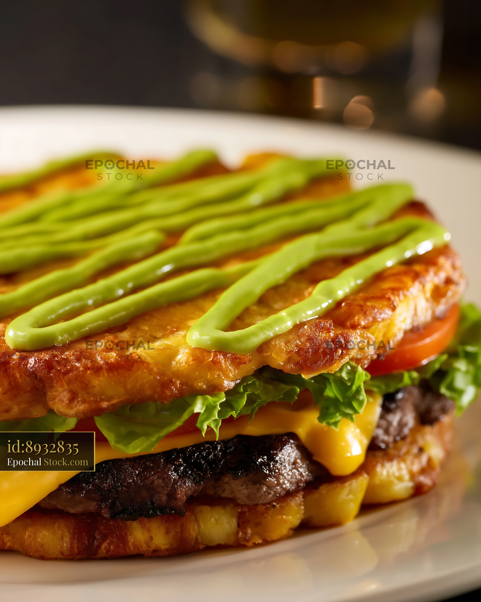 Gourmet Beef Steak Sandwich with Fresh Greens - stock photo