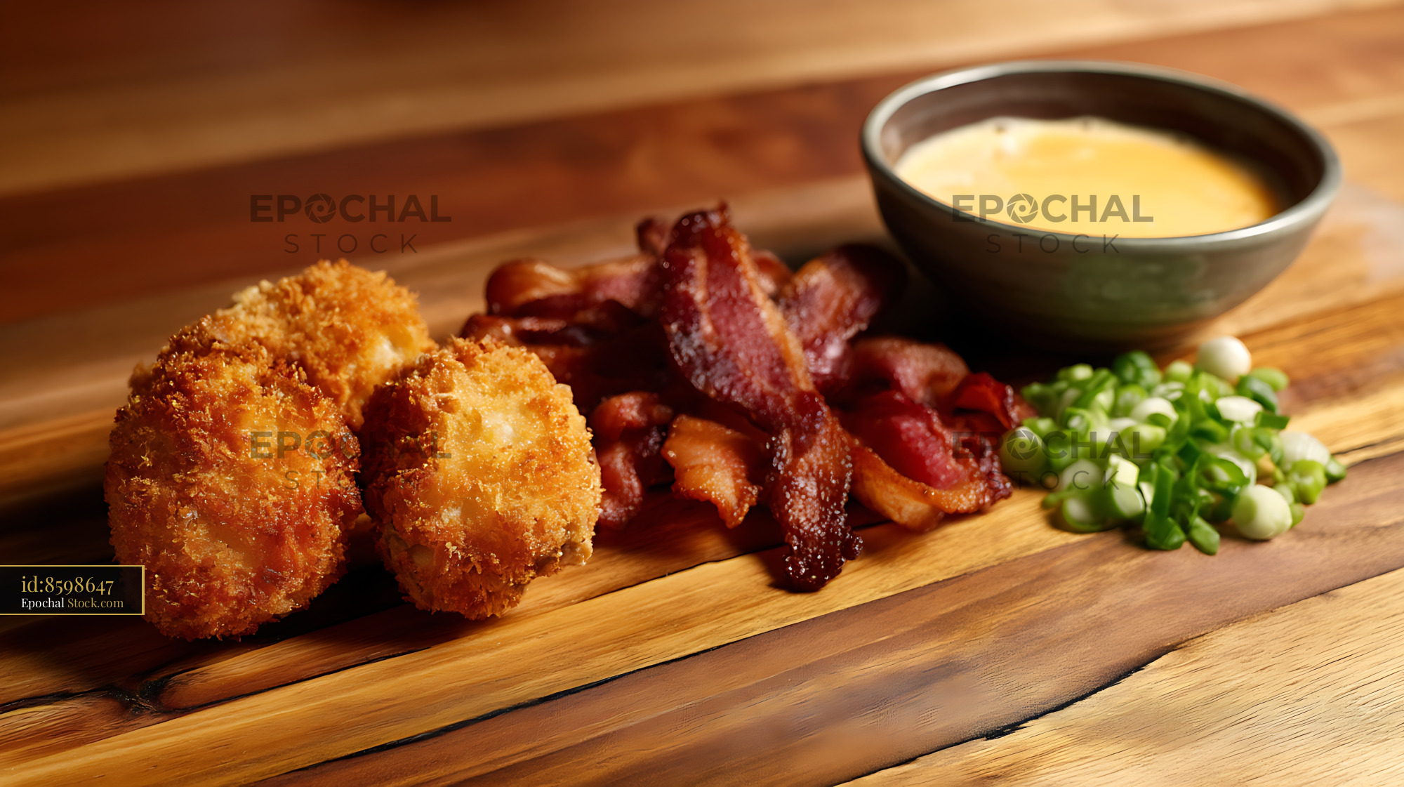Crispy Croquettes Bacon Appetizer Board - stock photo