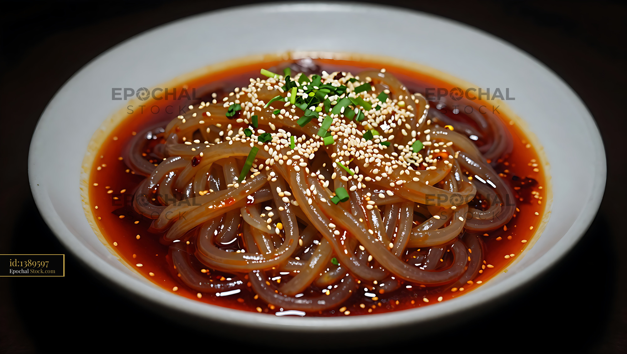 Sichuan Glass Noodle Salad in Chili Oil - stock photo