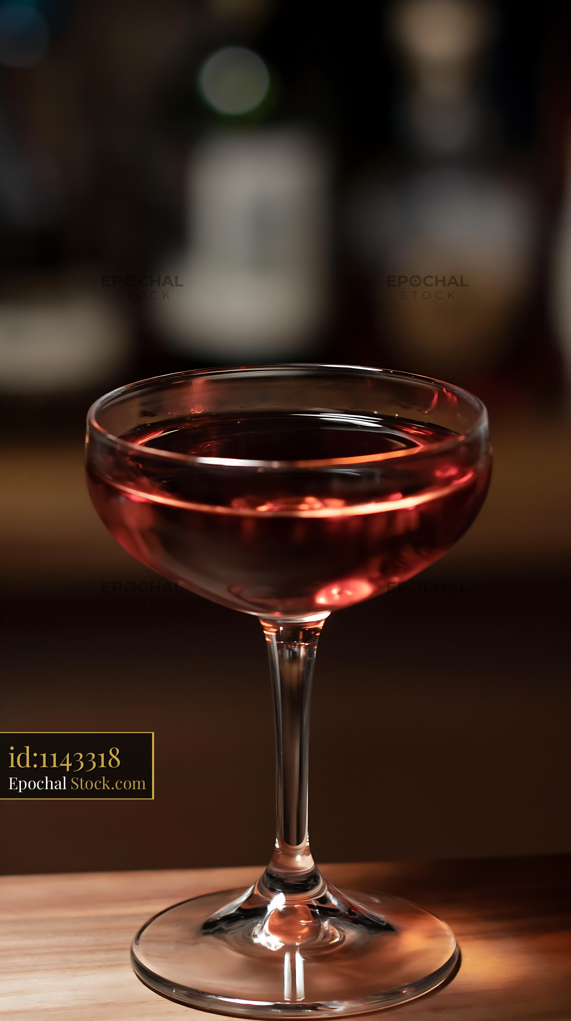 Bushwick Cocktail in Crystal Coupe Glass - stock photo