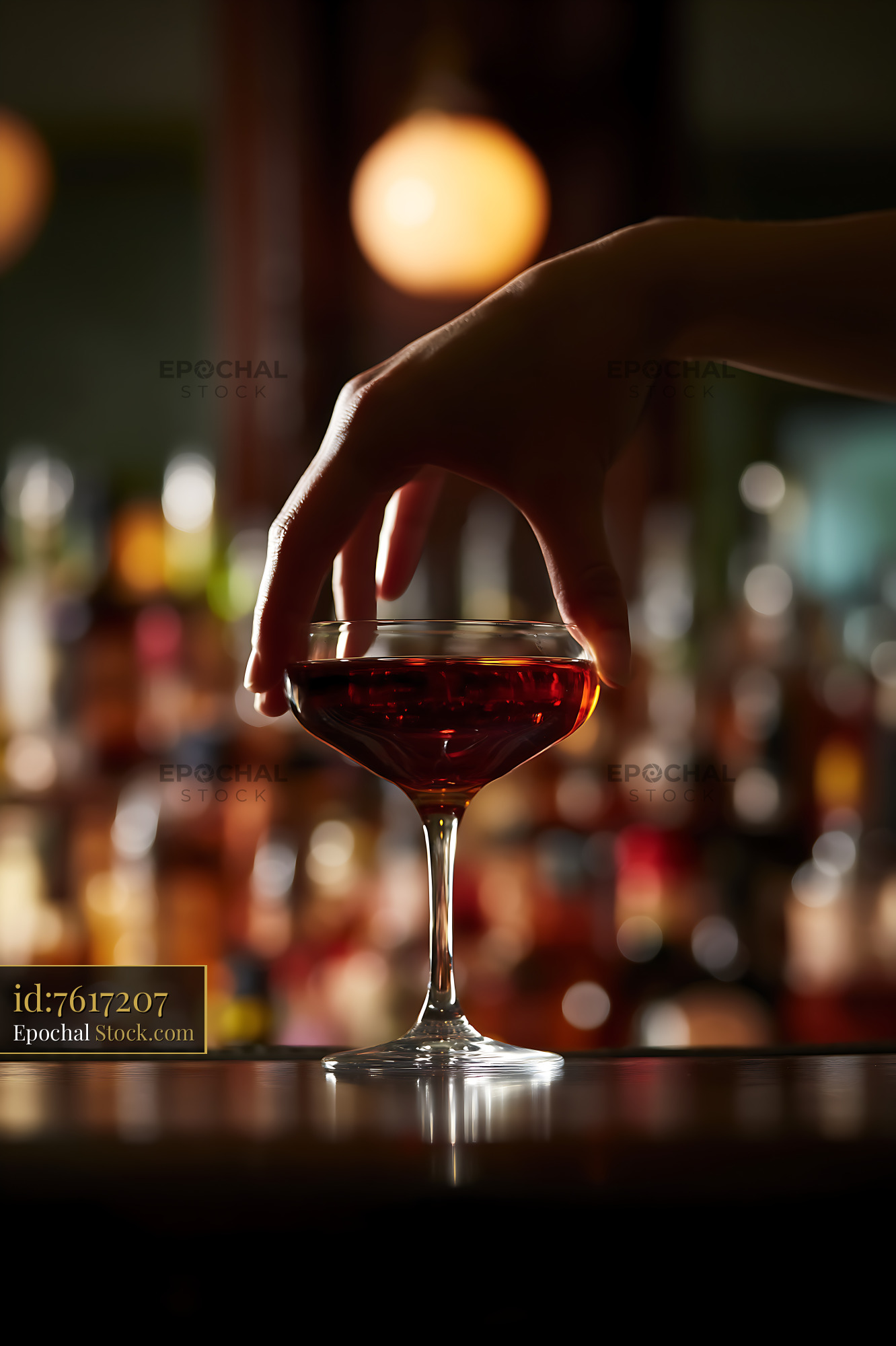 Bushwick Cocktail in Hand at Upscale Bar - stock photo