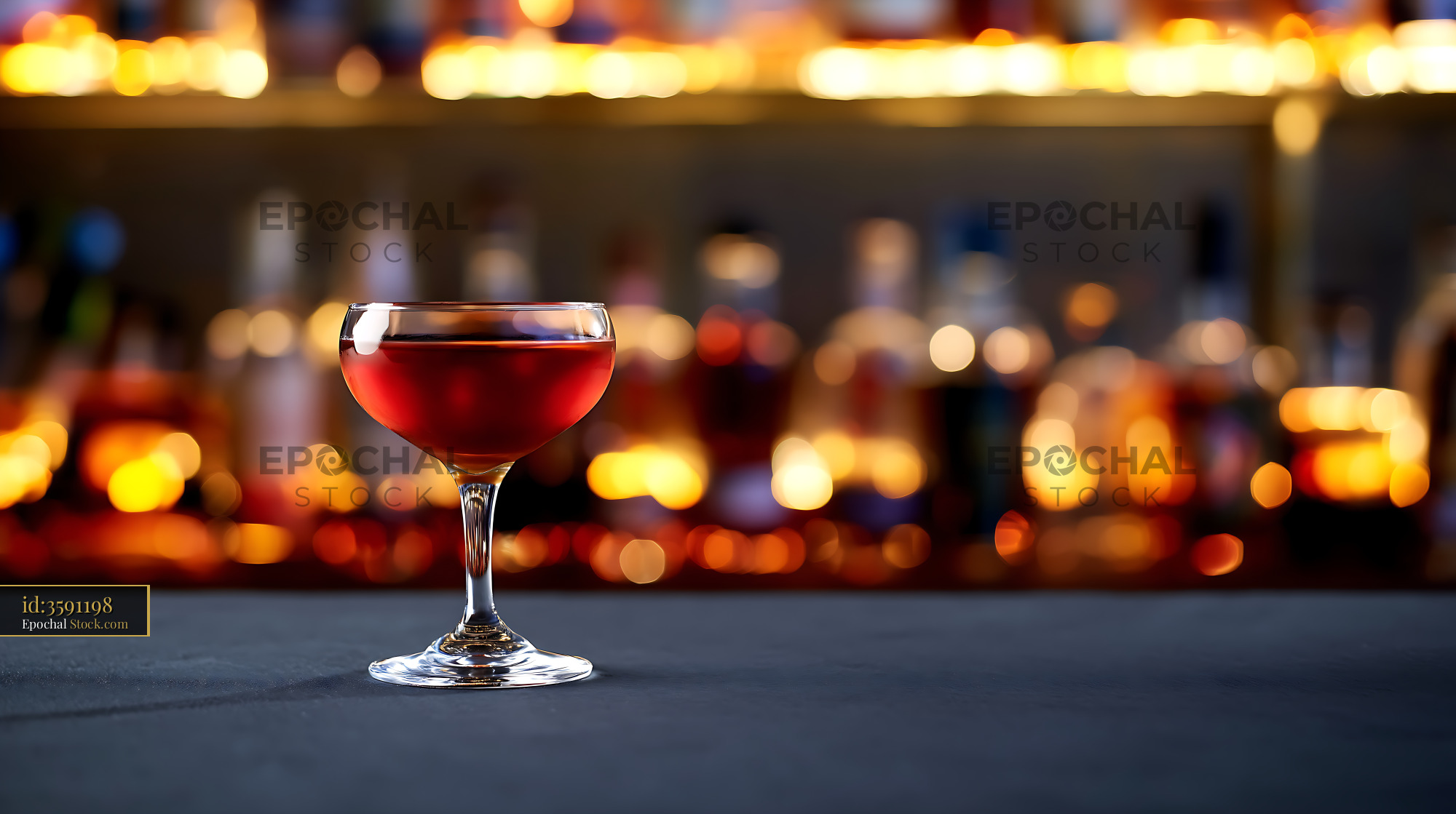 Bushwick Cocktail On Bar Counter - stock photo