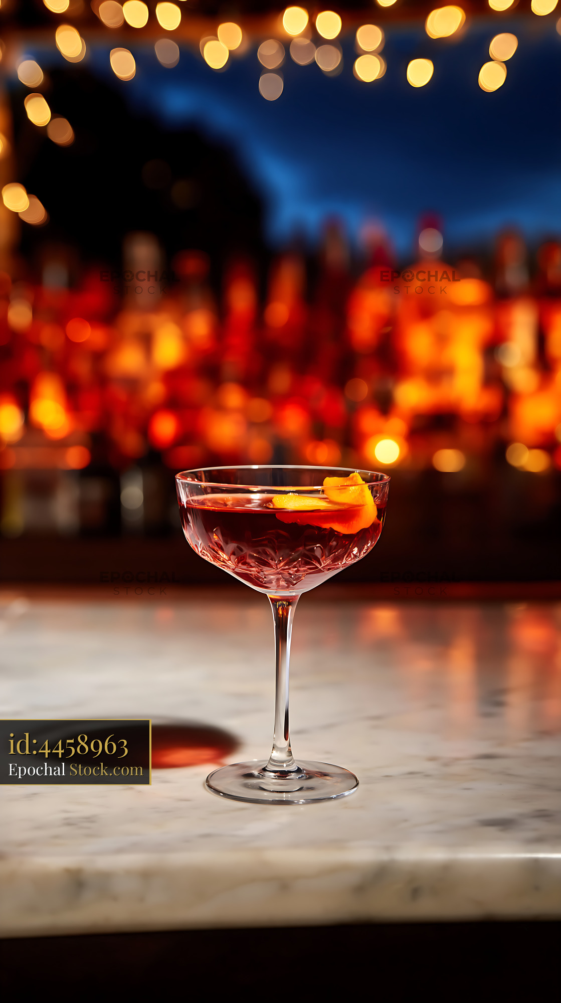 Bushwick Cocktail at Urban Rooftop Bar - stock photo