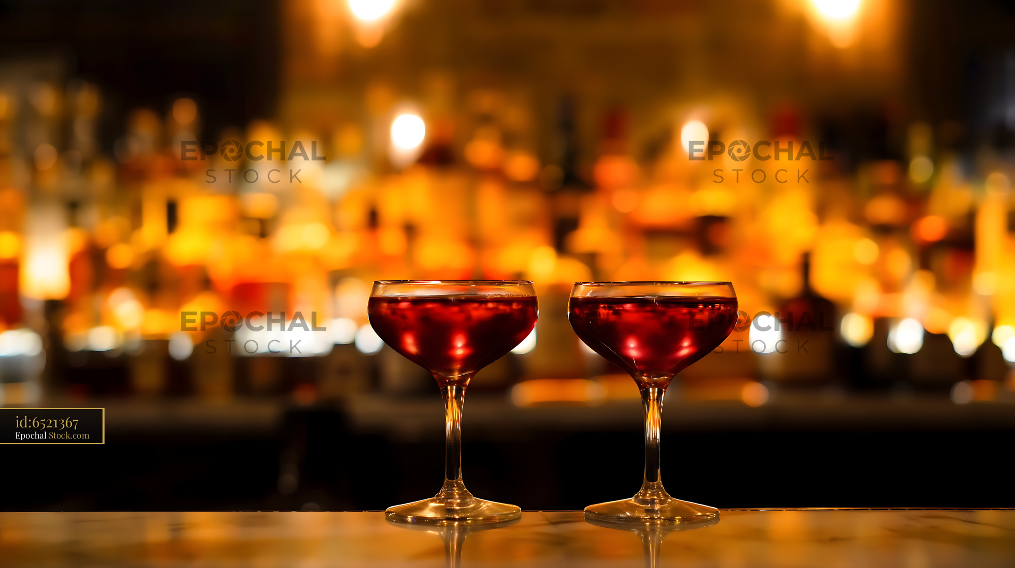 Bushwick Cocktail Pair in Elegant Coupe Glasses - stock photo