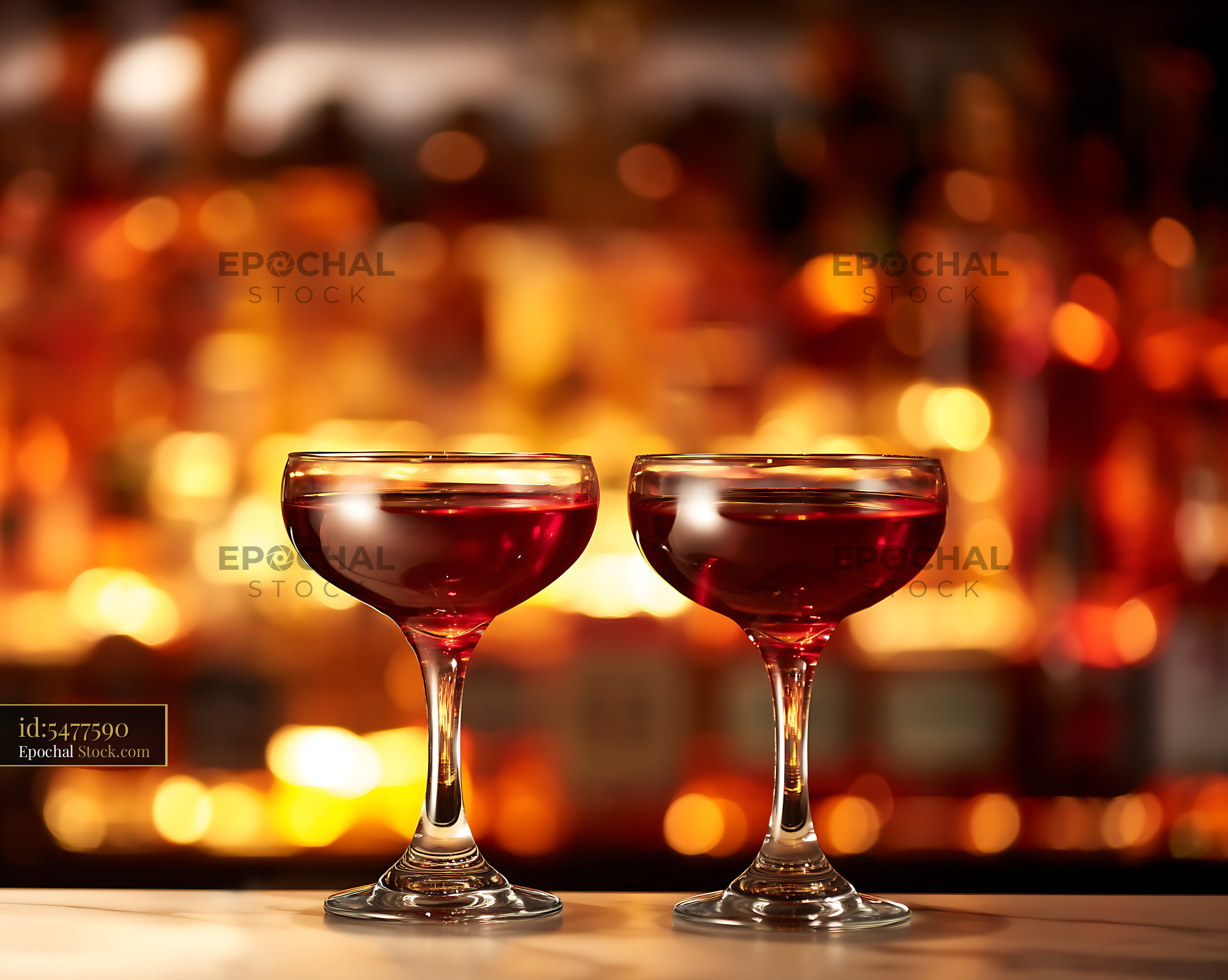 Bushwick Cocktail with Romantic Golden Lights - stock photo