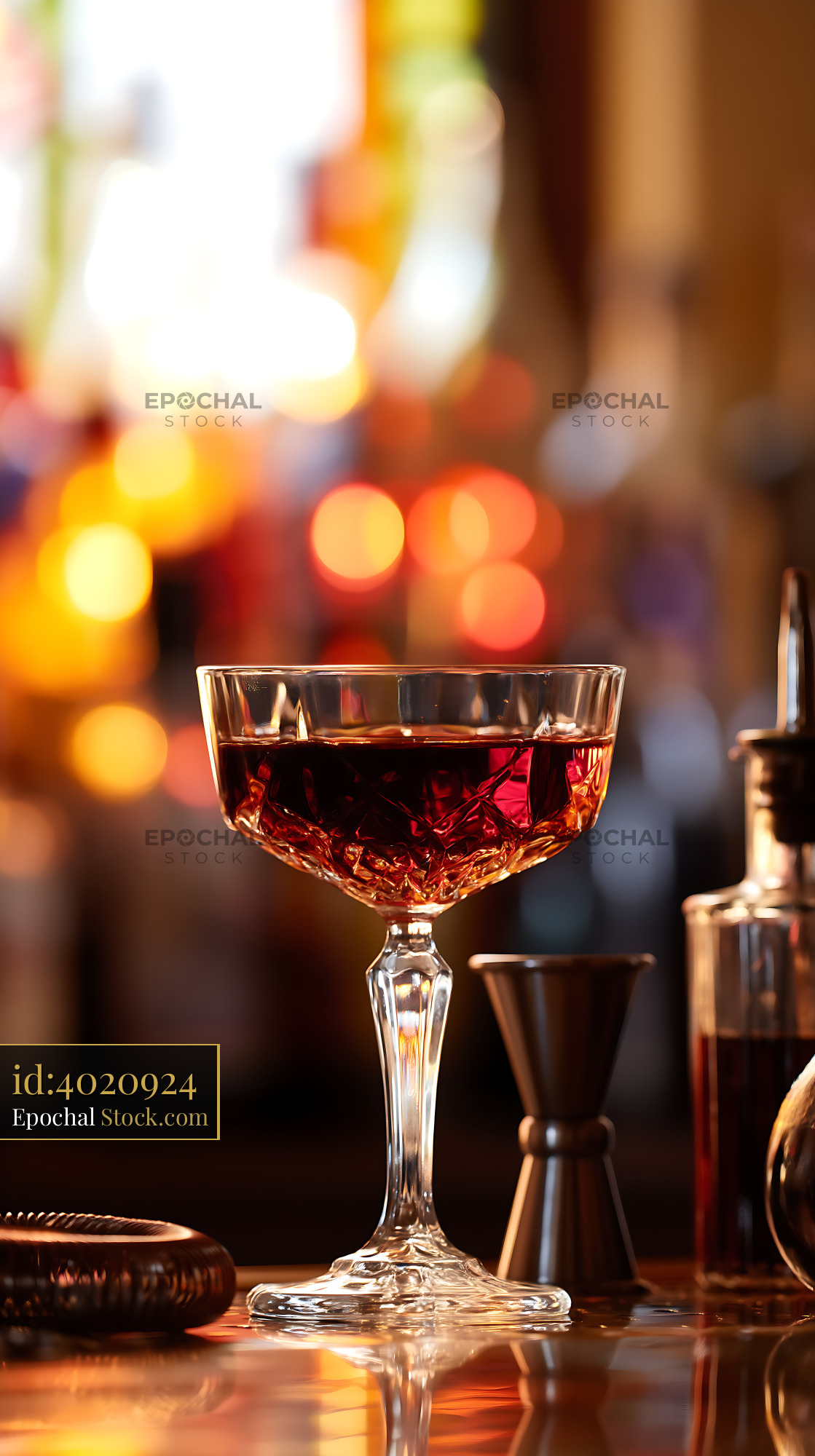 Bushwick Cocktail with Bartending Tools - stock photo