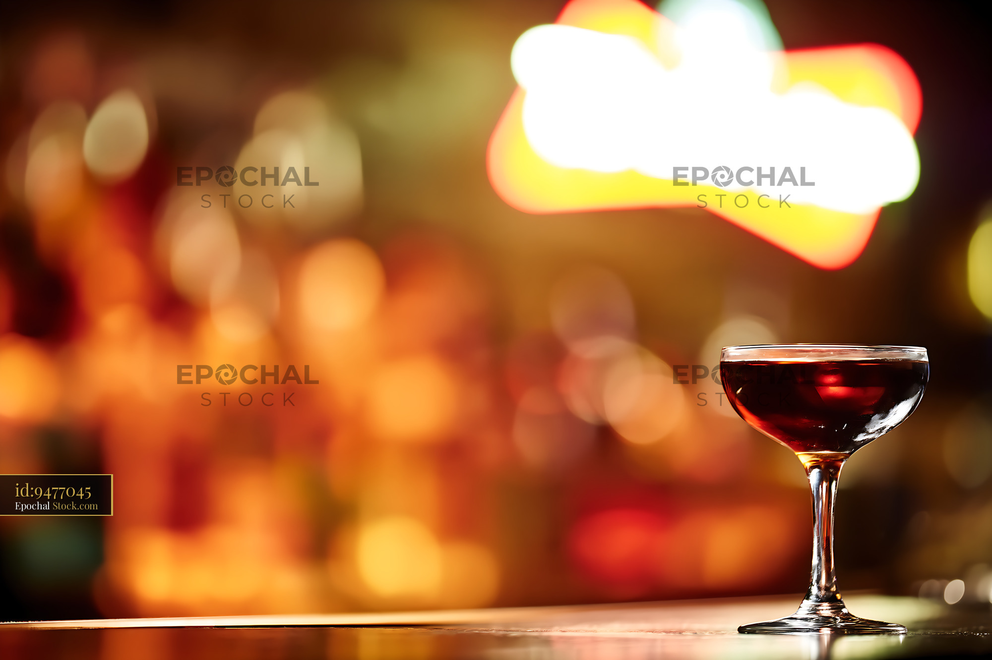 Bushwick Cocktail With Warm Ambient Bar Lights - stock photo