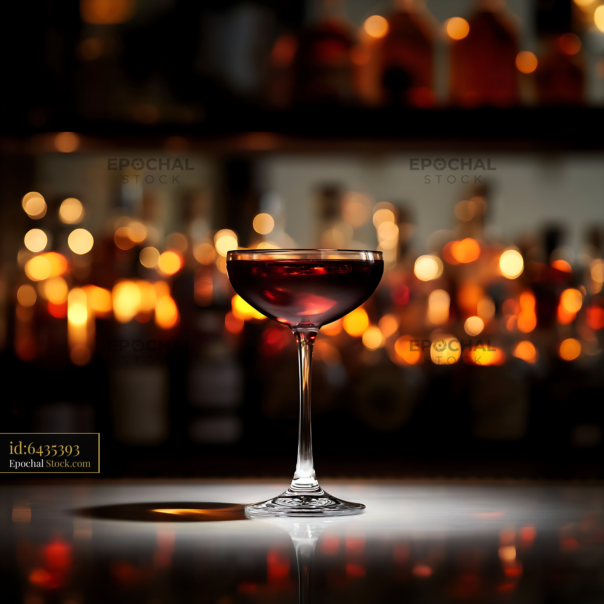 Bushwick Cocktail in Dimly Lit Bar Setting - stock photo