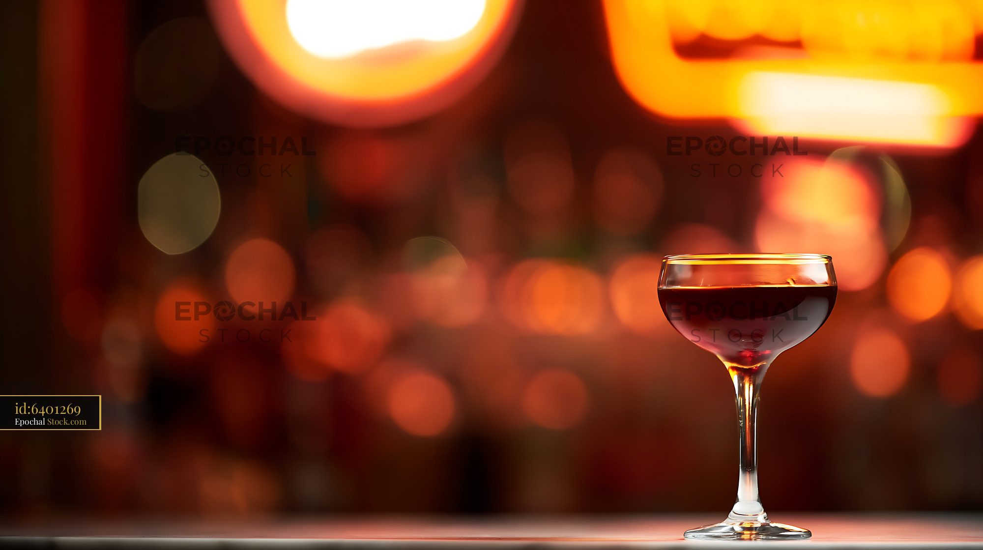 Bushwick Cocktail Glowing Under Neon Lights - stock photo