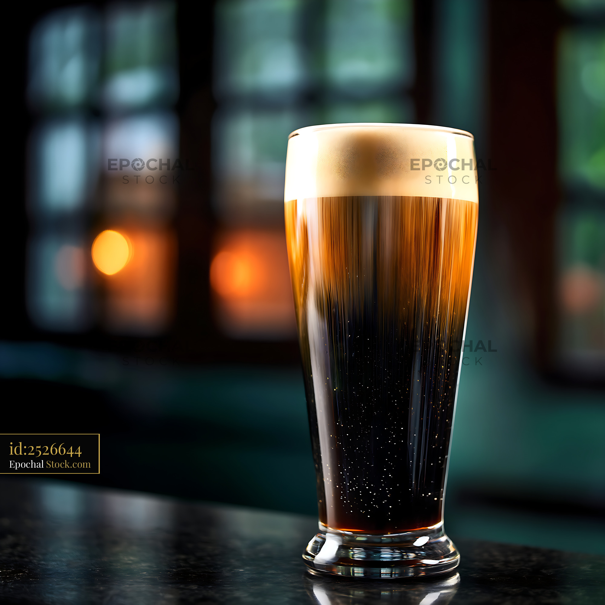 Nitro Caramel Coffee Beverage with Creamy Foam - stock photo