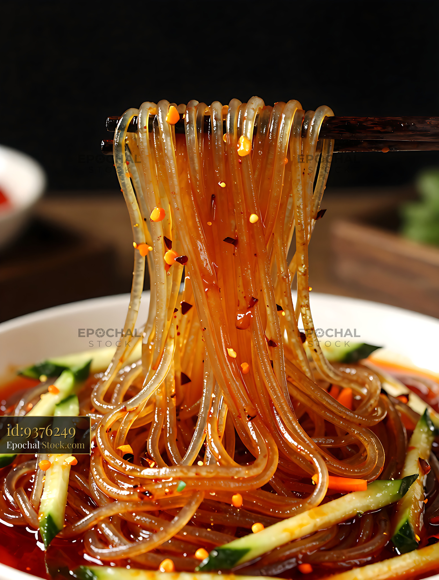 Sichuan Glass Noodle Salad with Chili Oil - stock photo