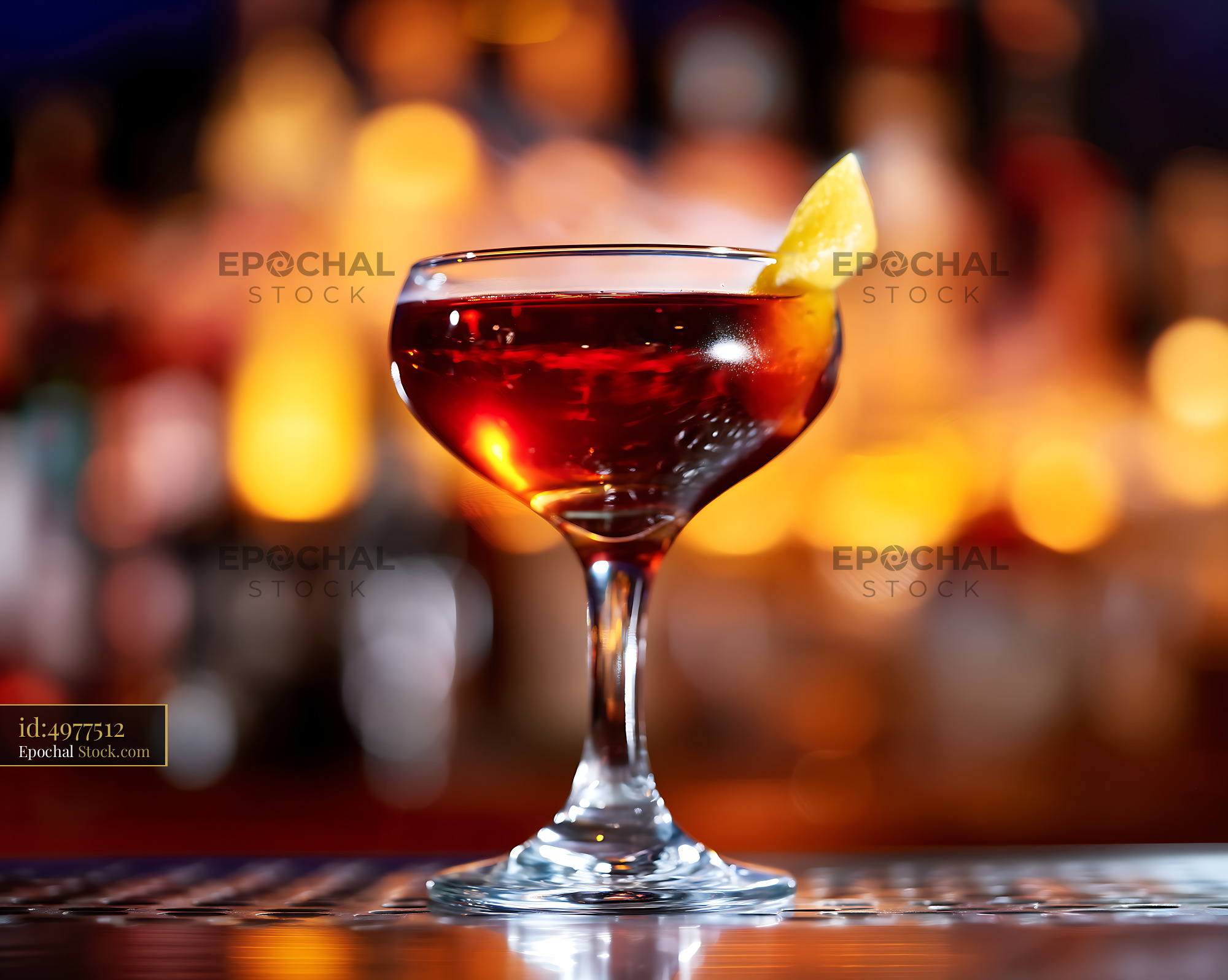 Bushwick Cocktail with Lemon Twist - stock photo