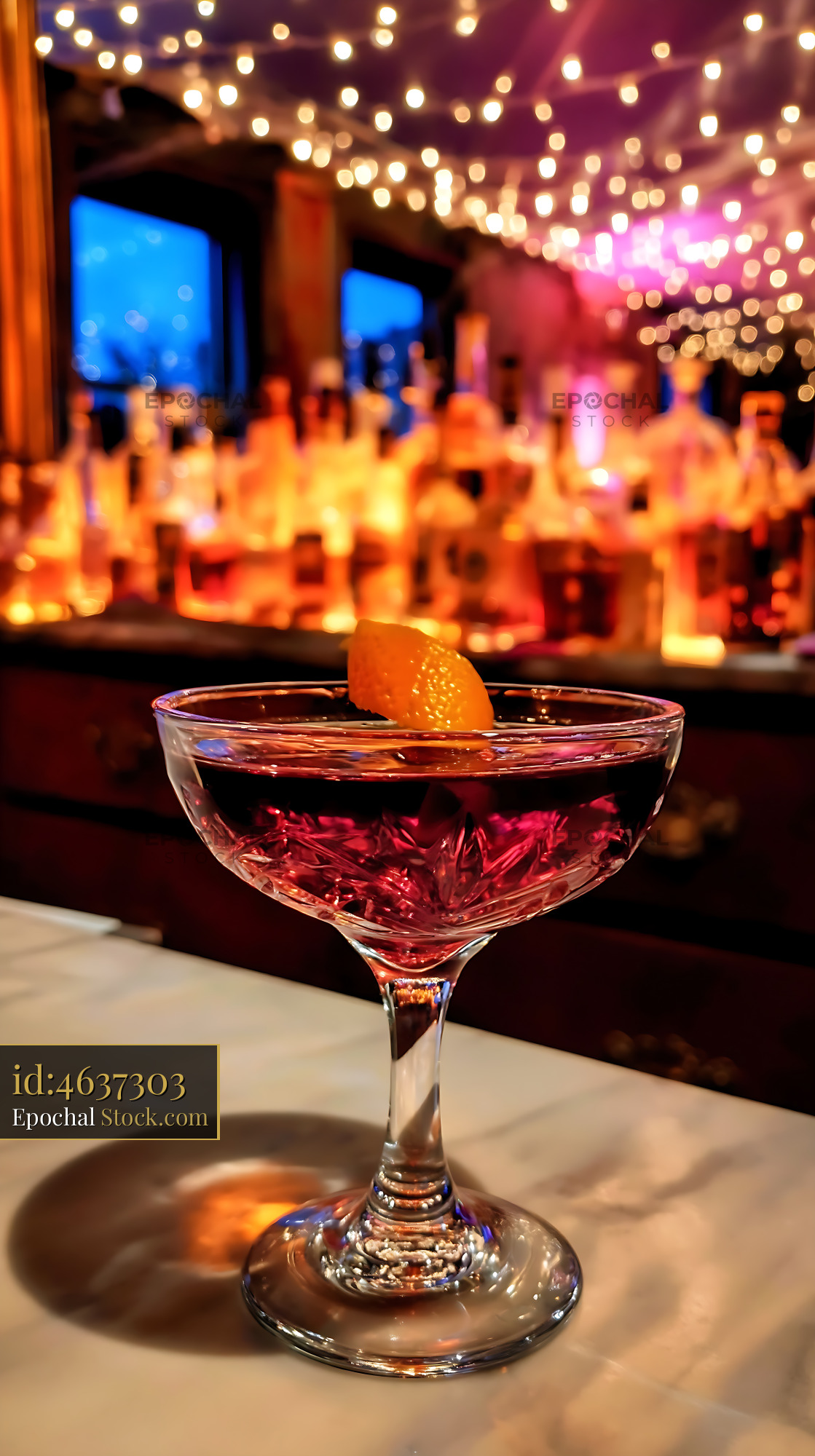 Bushwick Cocktail with Orange Twist - stock photo