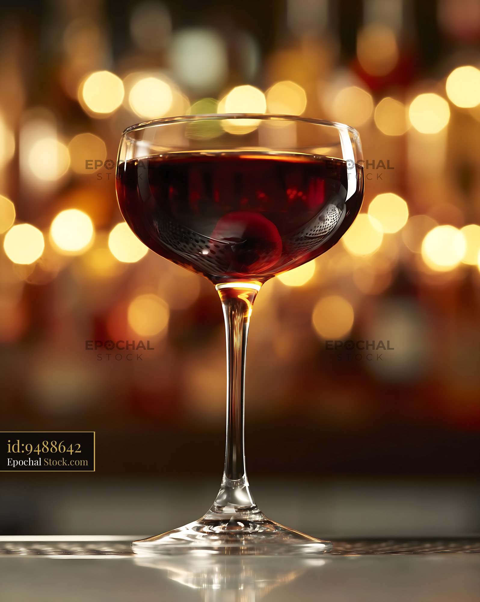 Bushwick Cocktail in Elegant Coupe Glass - stock photo