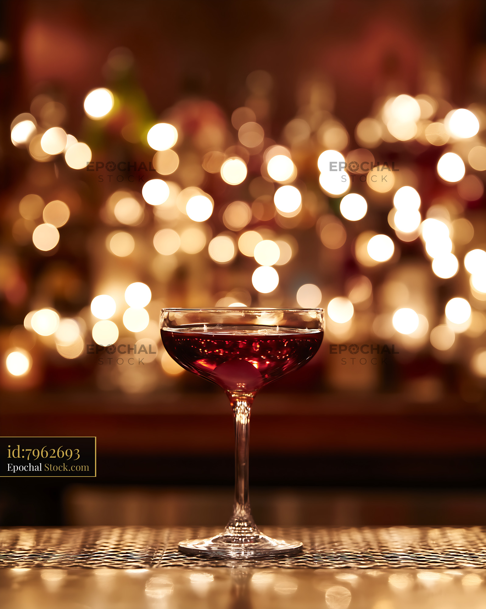 Bushwick Cocktail with Bokeh Ambient Lighting - stock photo