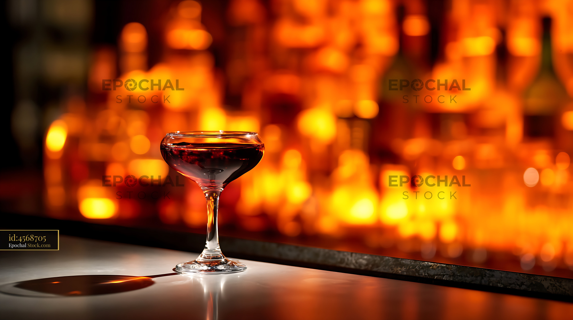 Bushwick Cocktail in Candlelit Bar Ambiance - stock photo