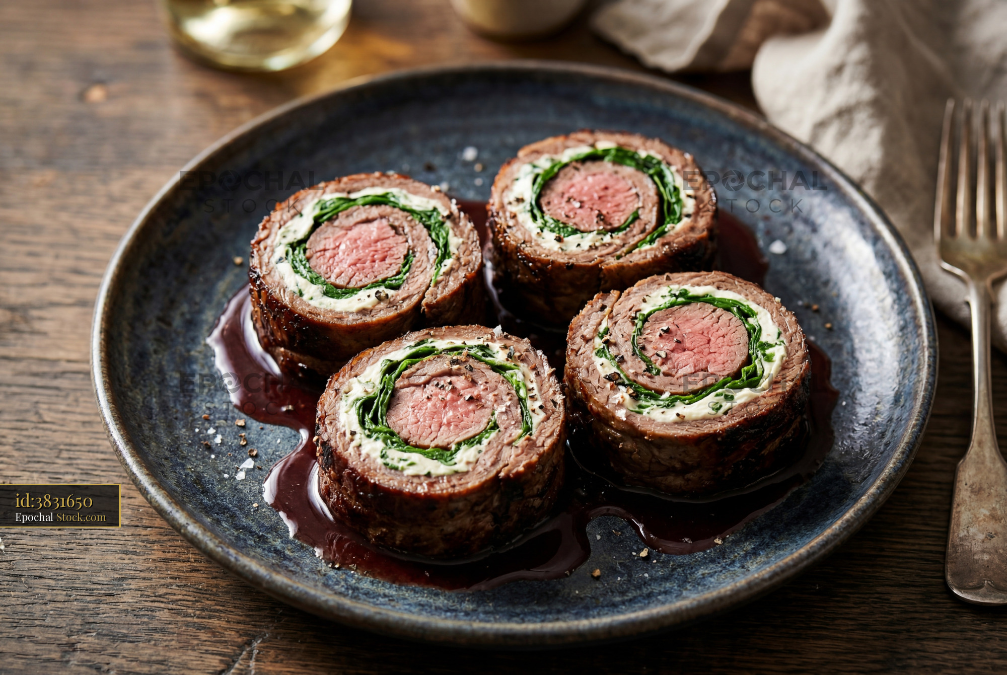Beef Wellington Slices Fine Dining - stock photo