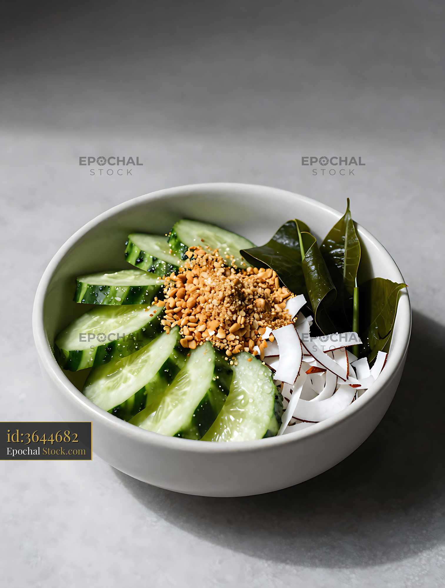 Kakdi Koshimbir Fresh Cucumber Salad Bowl - stock photo