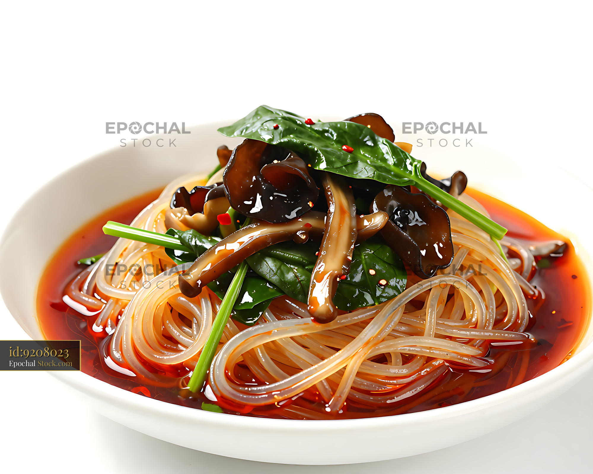 Sichuan Glass Noodle Salad in Red Chili Oil - stock photo