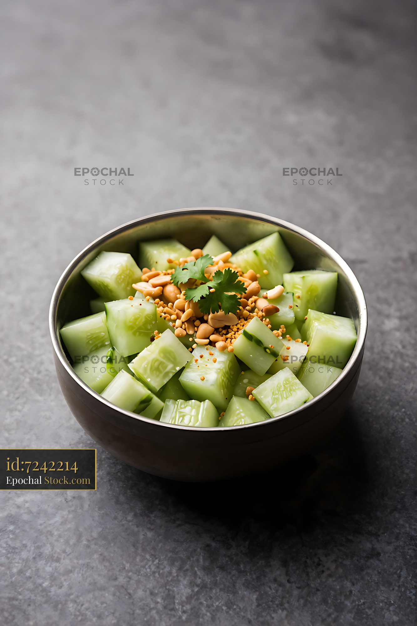 Kakdi Koshimbir Cucumber Salad with Peanuts - stock photo