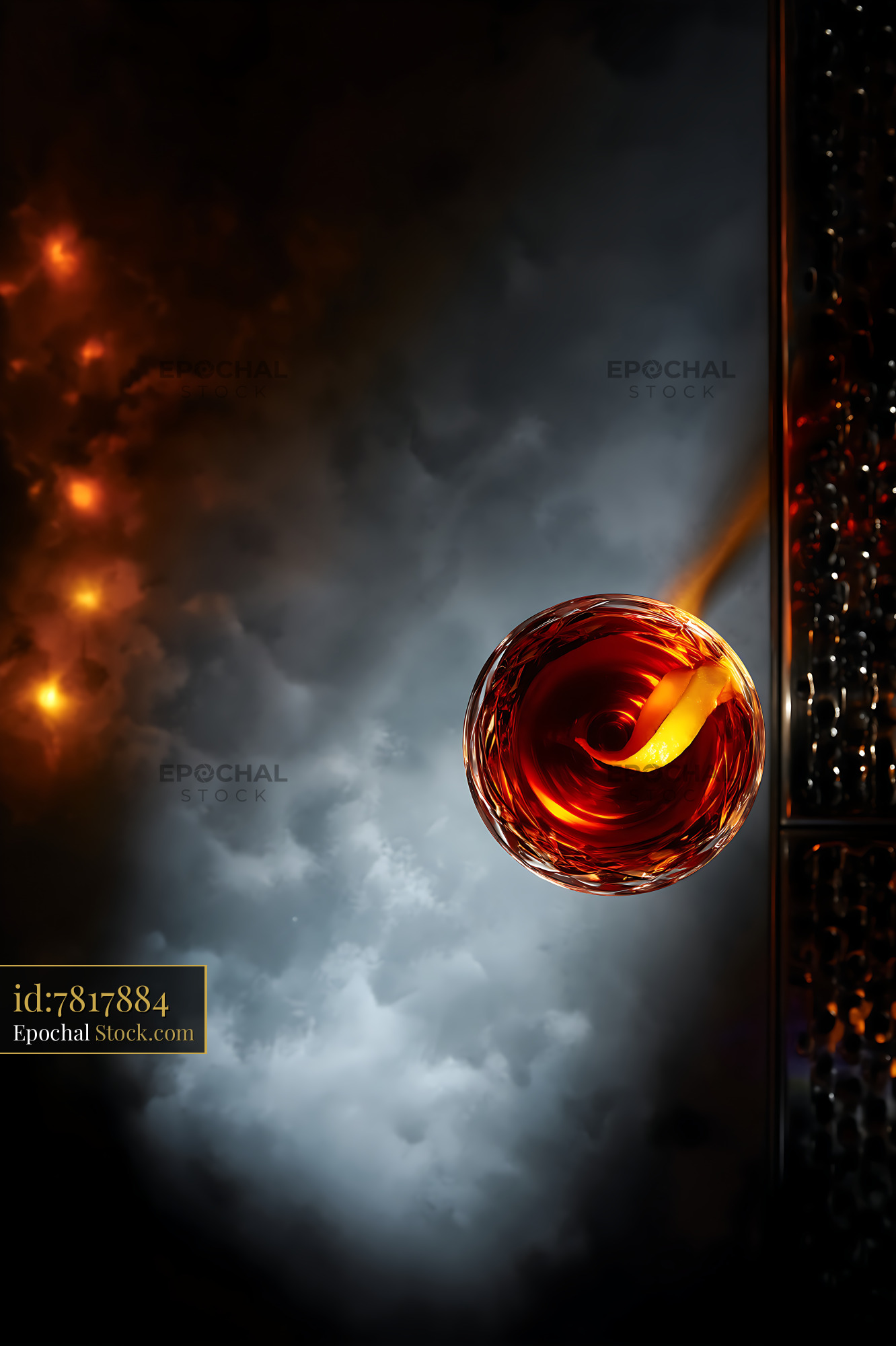 Saratoga Cocktail Against Dramatic Storm - stock photo