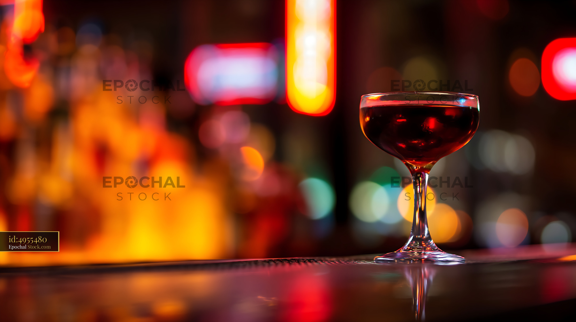 Bushwick Cocktail in Coupe Glass at Urban Bar - stock photo