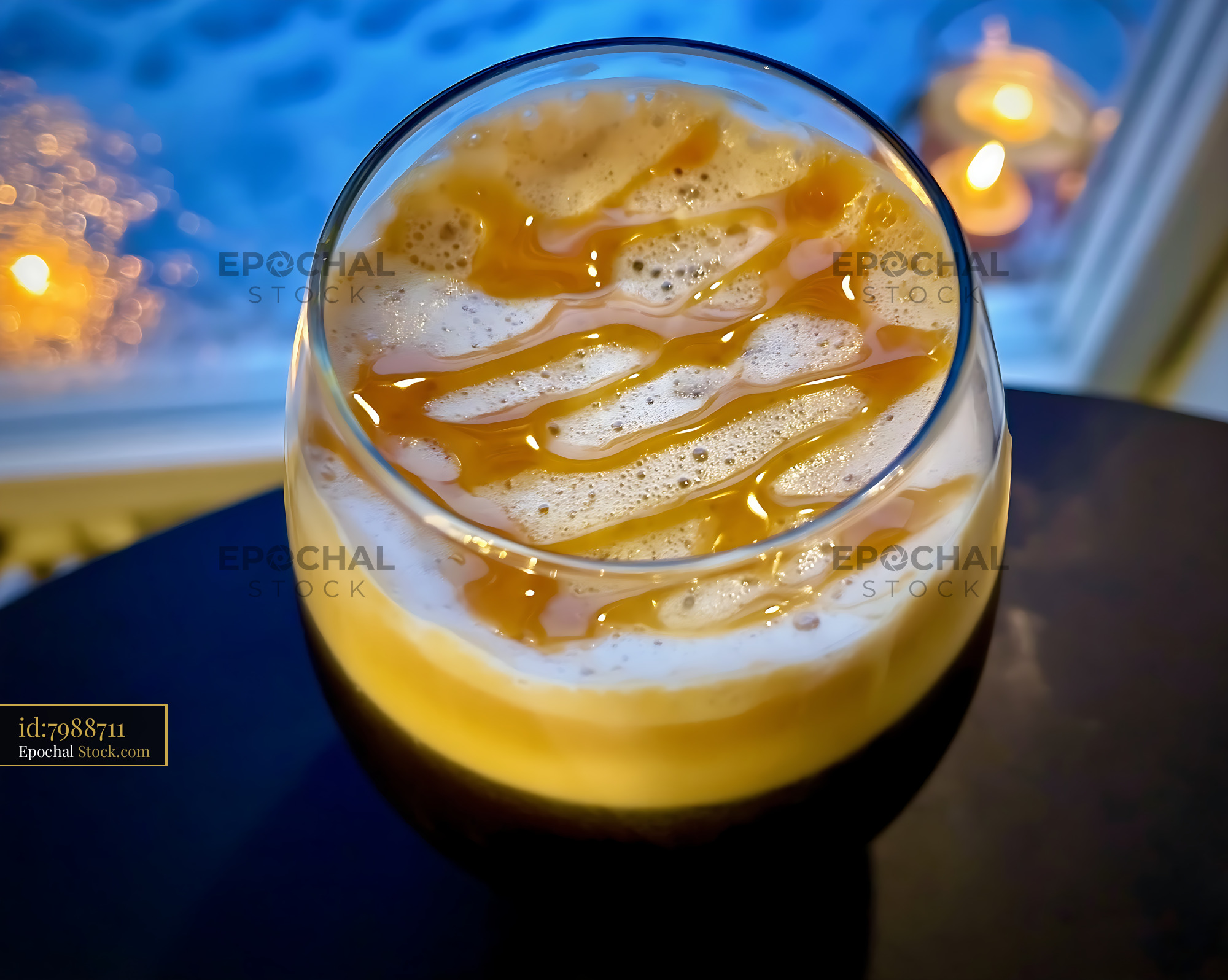 Nitro Caramel Coffee Craft Beverage - stock photo