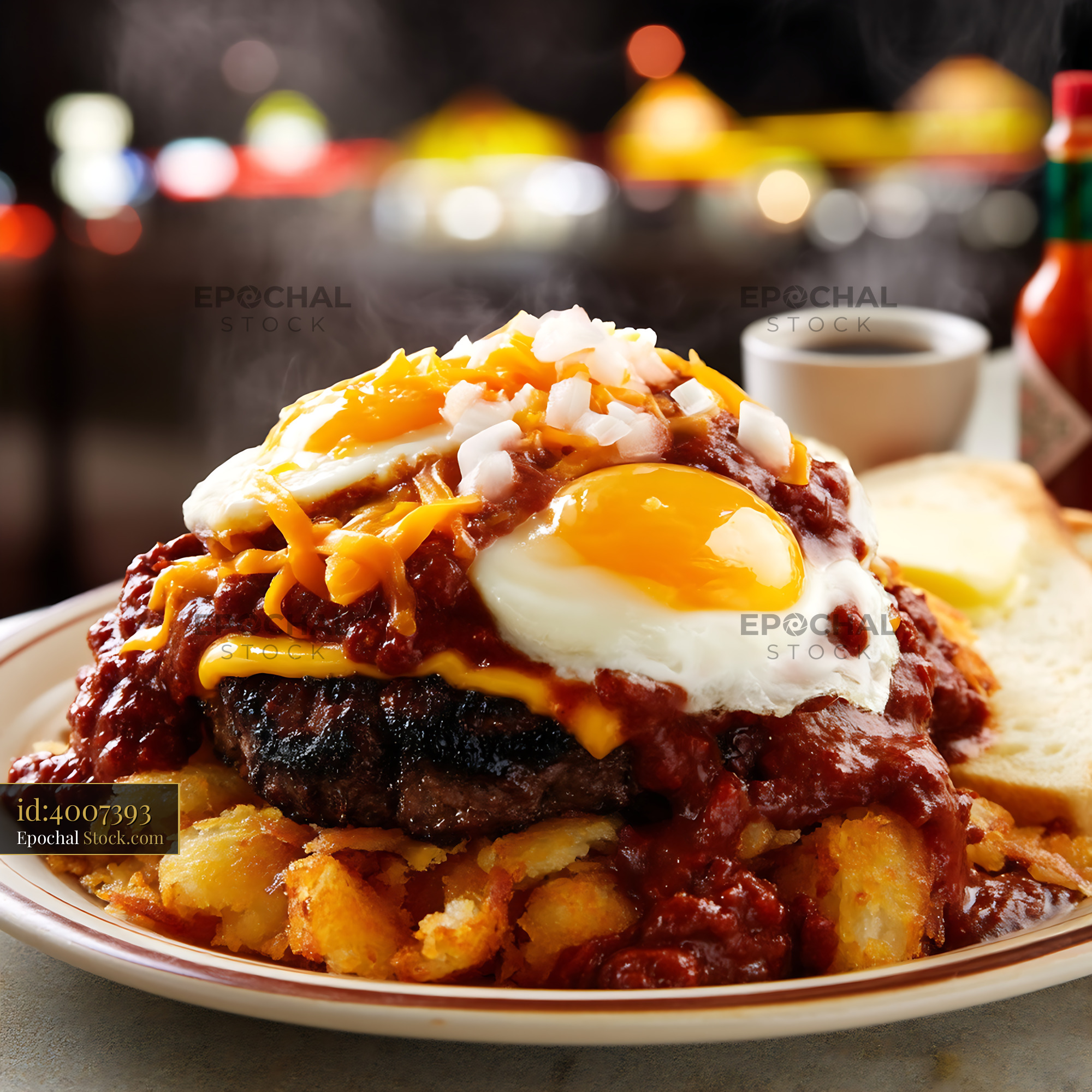 St. Louis Slinger Burger With Fried Egg - stock photo