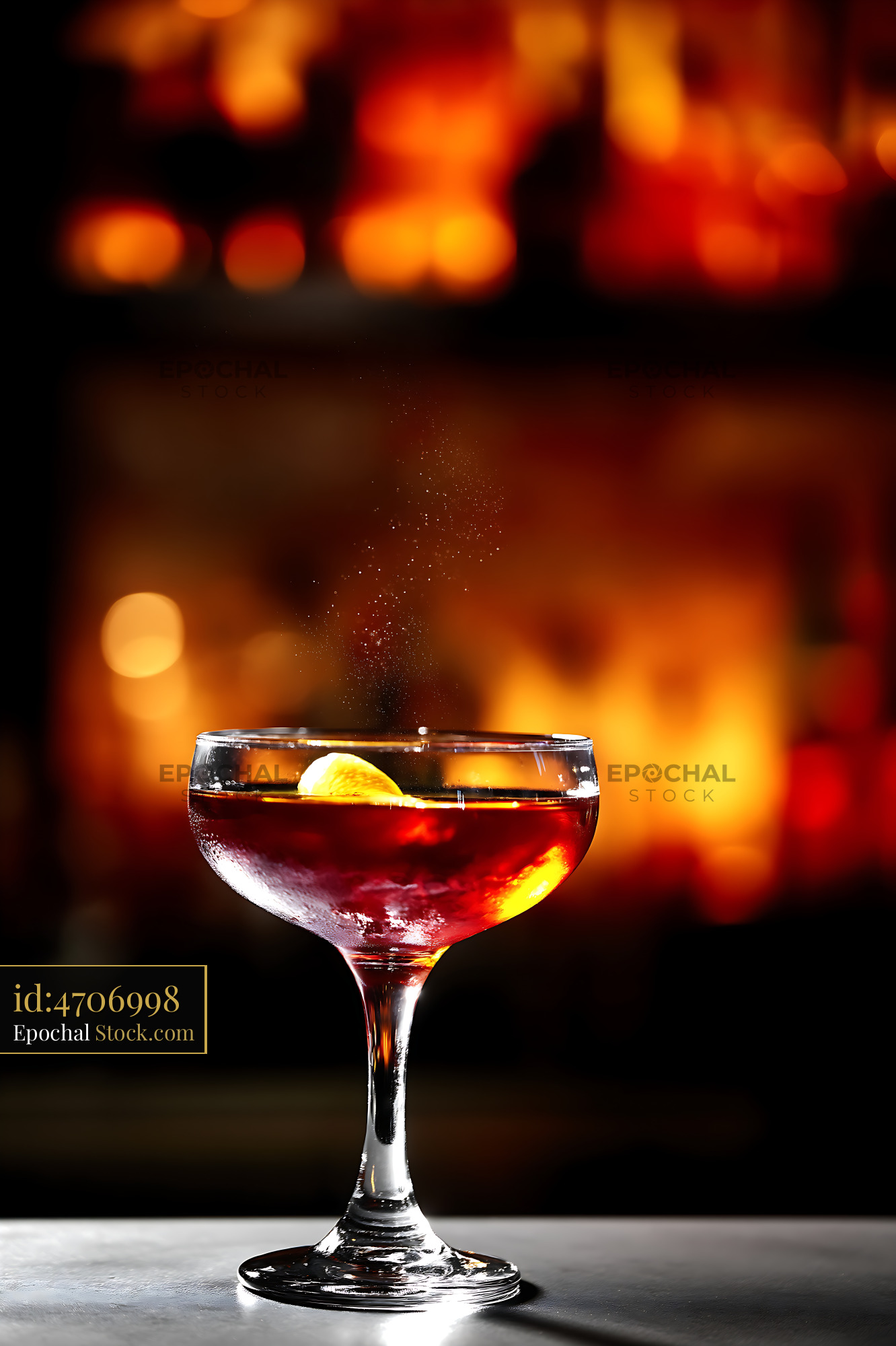 Bushwick Cocktail with Sparkling Lemon - stock photo