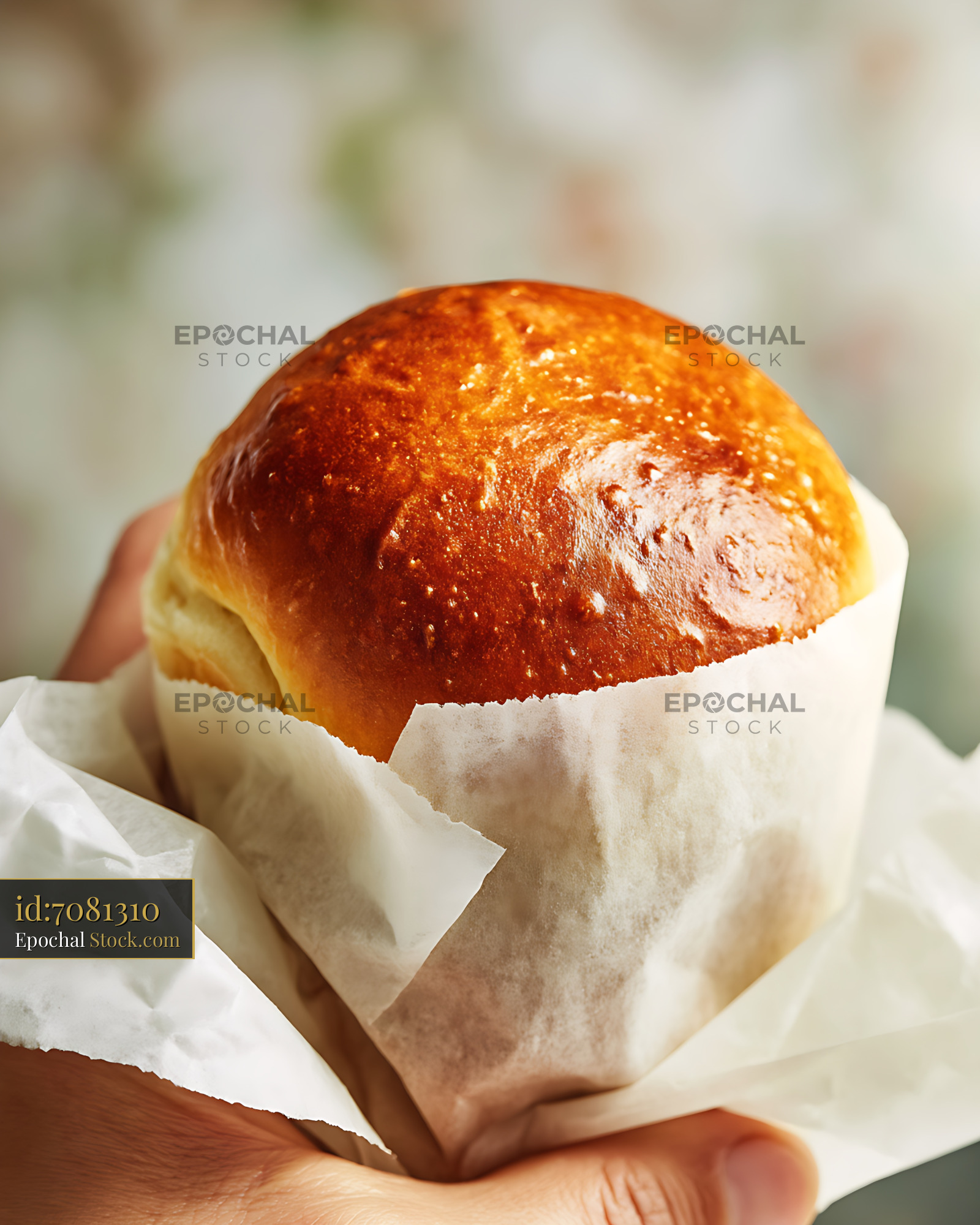Golden Bread Roll Fresh From Oven - stock photo