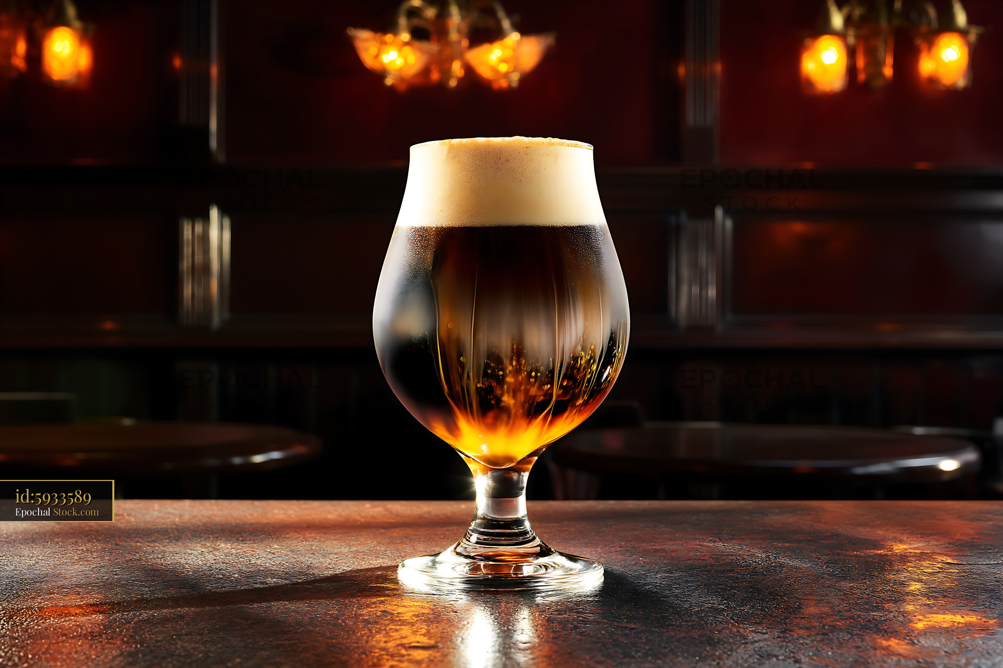 Nitro Caramel Coffee Creamy Pour Bar Setting - stock photo