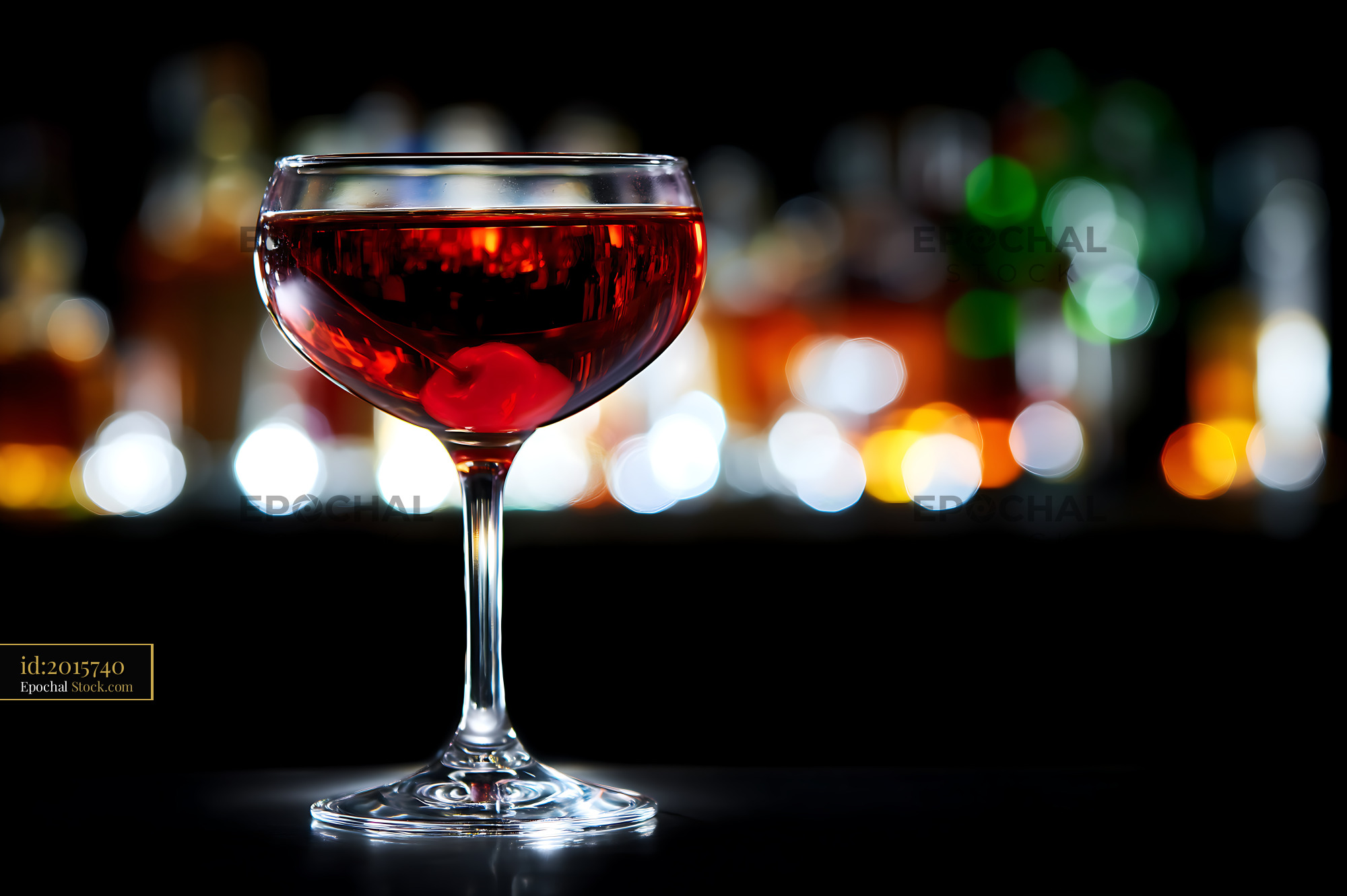 Bushwick Cocktail with Cherry Garnish - stock photo