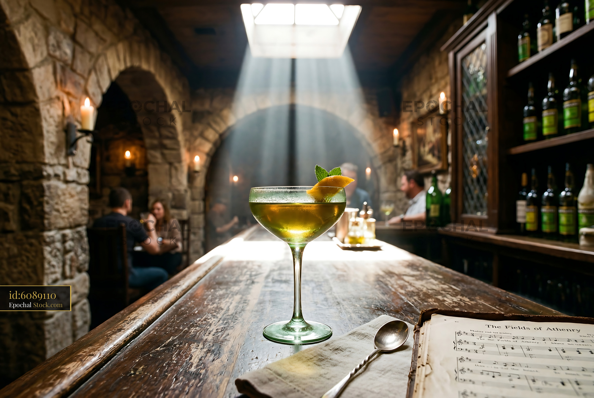 Tipperary Cocktail in Historic Stone Pub - stock photo