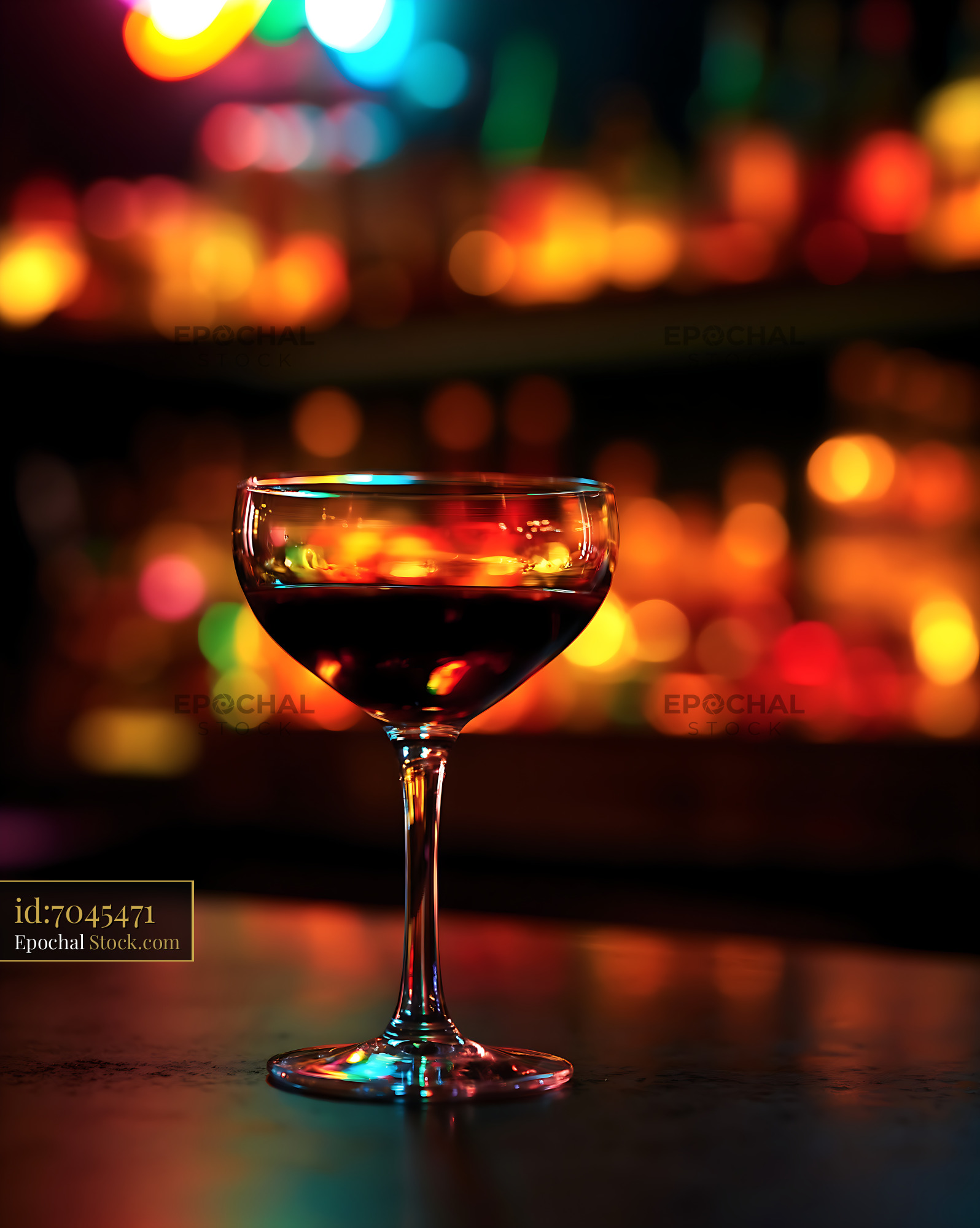 Bushwick Cocktail Glowing Against Nightlife Lights - stock photo