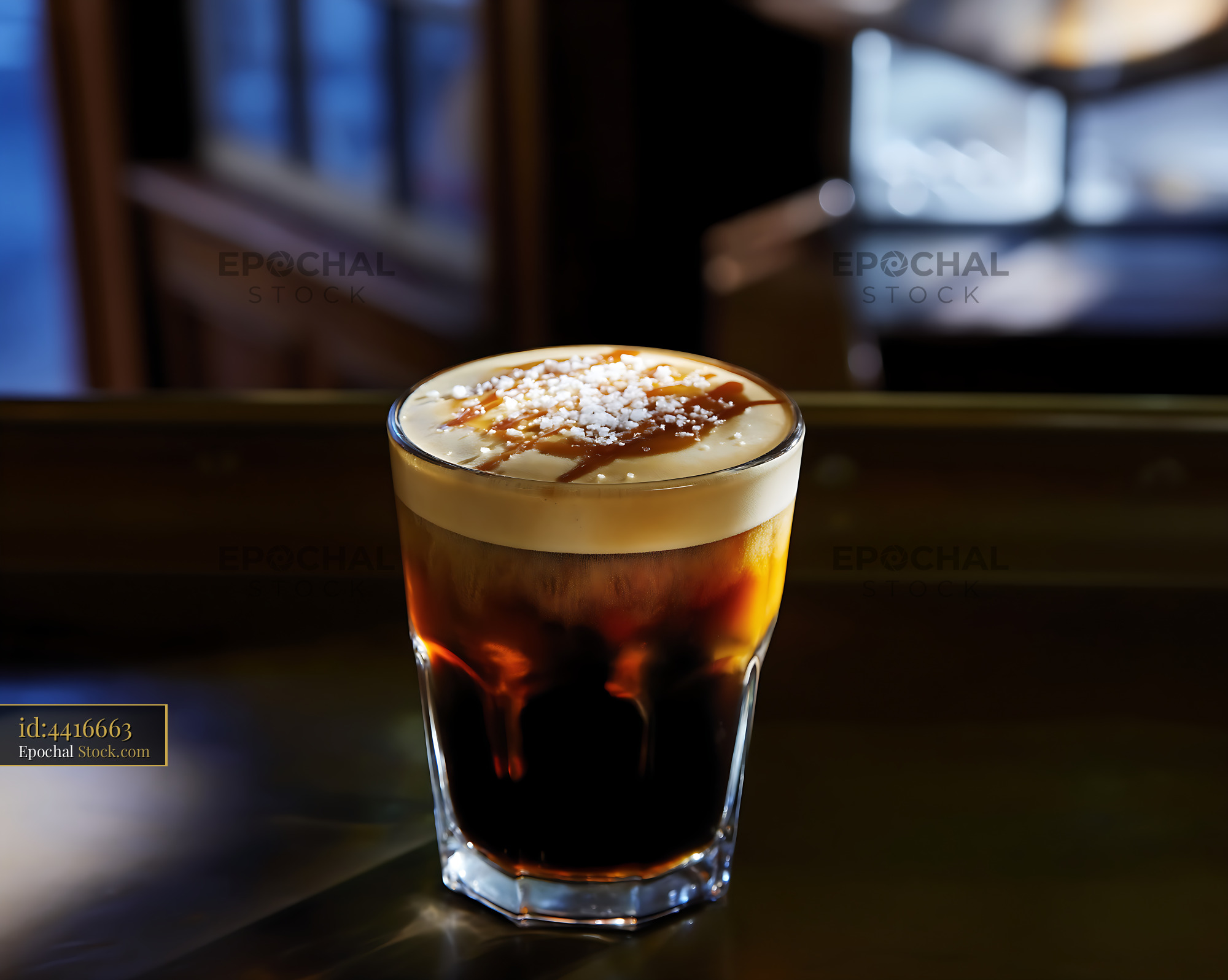 Nitro Caramel Coffee with Sea Salt Foam - stock photo