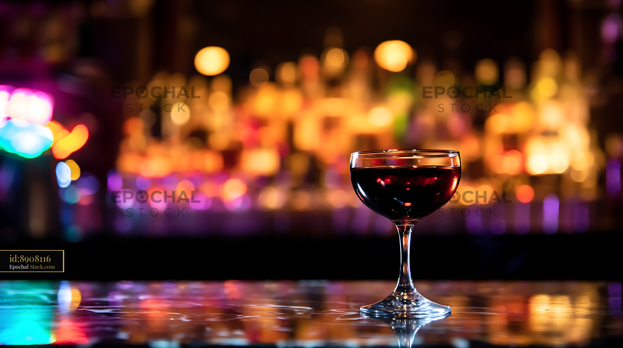 Bushwick Cocktail on Elegant Bar Counter - stock photo