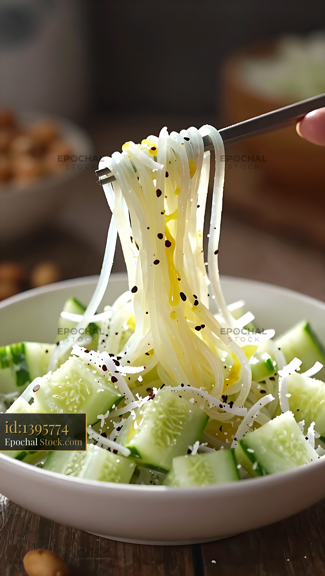 Kakdi Koshimbir Cucumber Salad with Oil Drizzle - stock photo