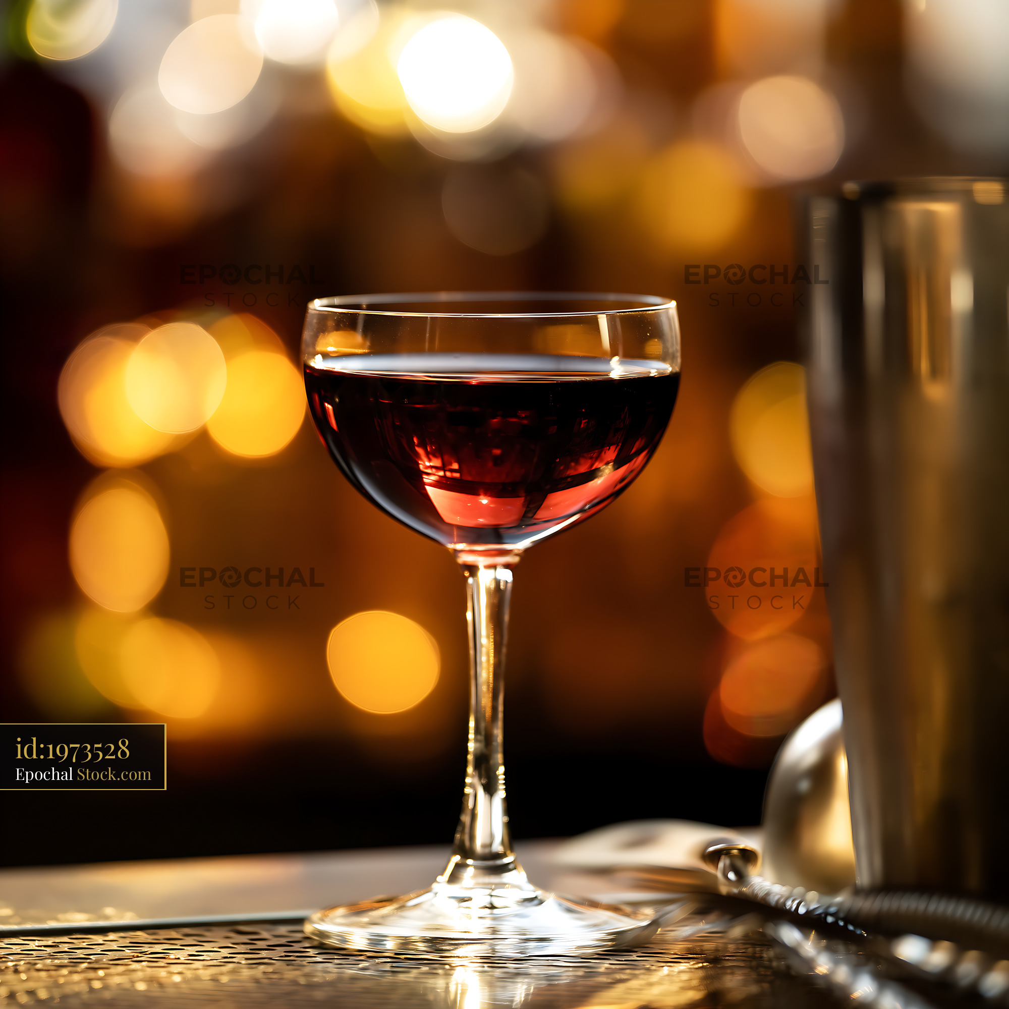 Bushwick Cocktail in Elegant Coupe Glass - stock photo
