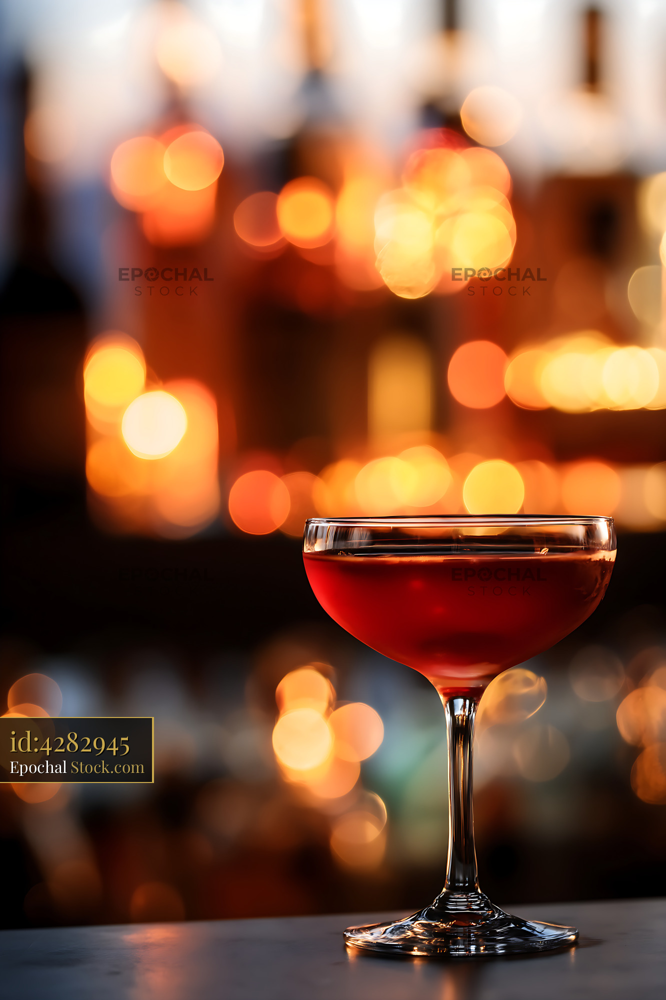 Bushwick Cocktail at Candlelit Bar - stock photo