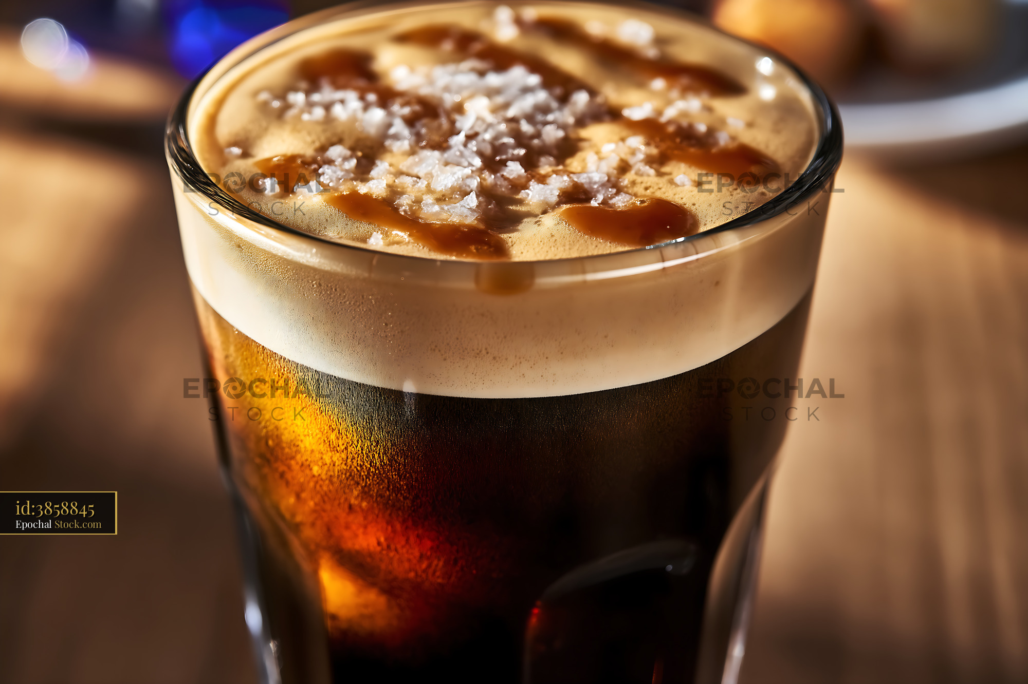 Nitro Caramel Coffee with Sea Salt Foam - stock photo