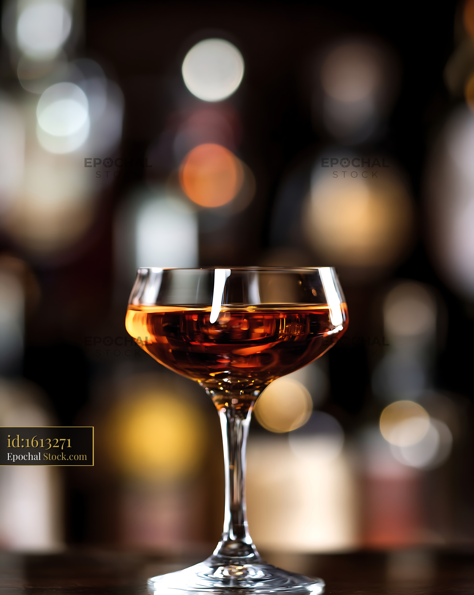 Bushwick Cocktail in Elegant Coupe Glass - stock photo