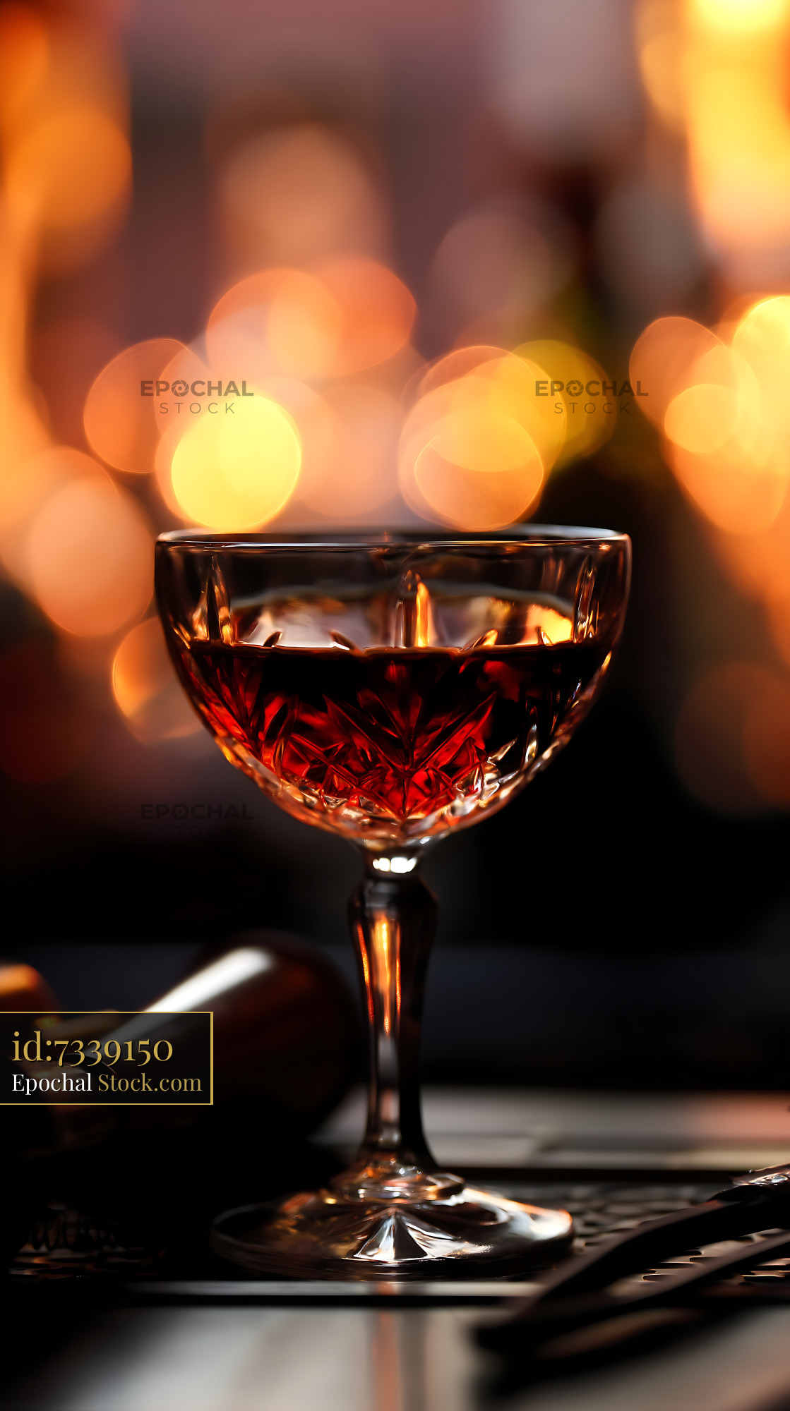 Bushwick Cocktail in Crystal Coupe Glass - stock photo